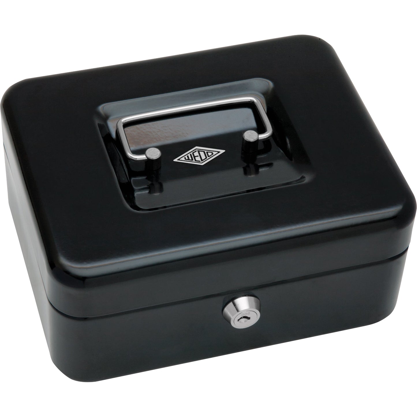 WEDO® Geldkassette 20 x 9 x 16 cm (B x H x T) 1 Fach für Banknoten 5 Fächer für Hartgeld mit Schloss Stahl schwarz