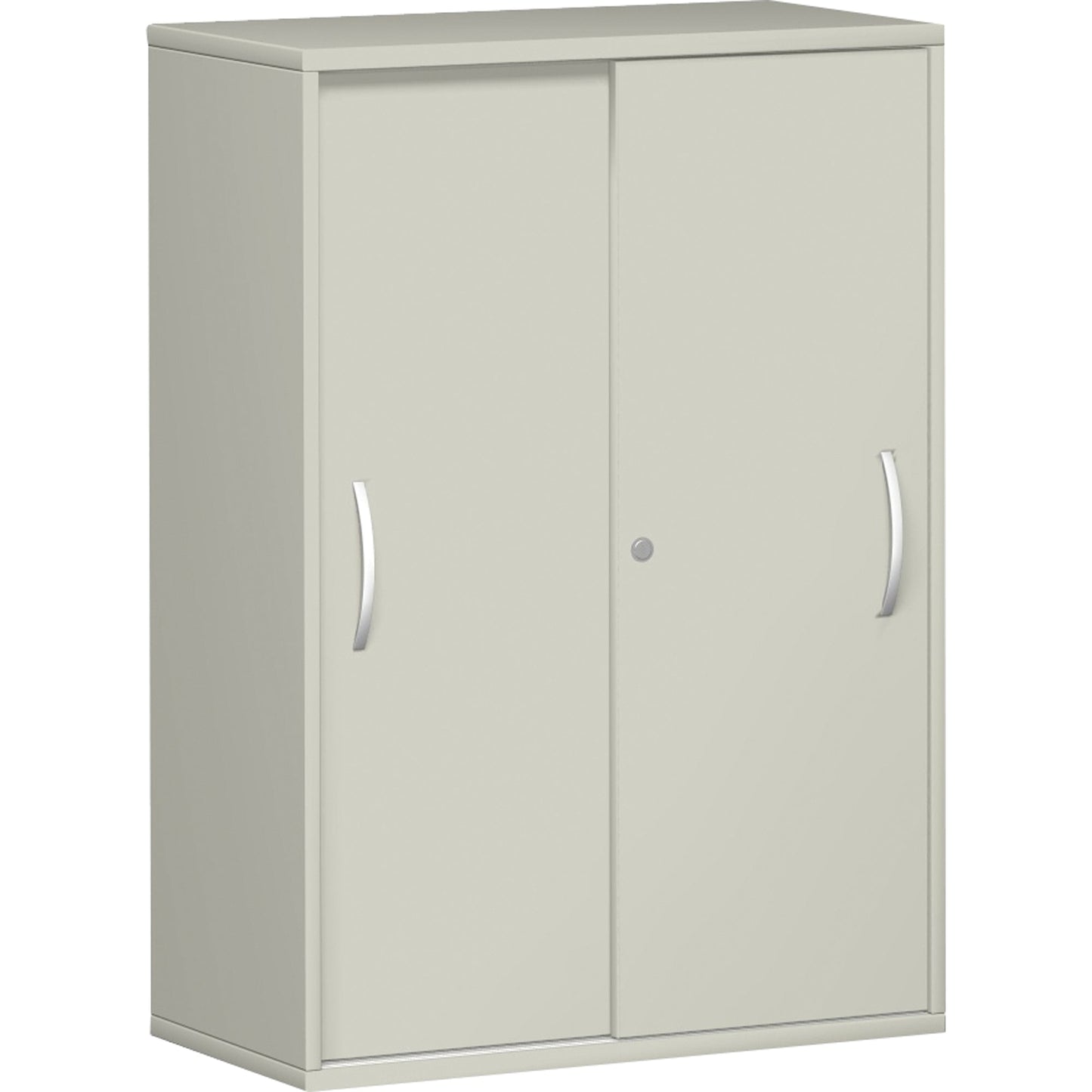 Geramöbel Schiebetürenschrank Flex 800 x 1.182 x 425 mm (B x H x T) 2 Fachböden lichtgrau