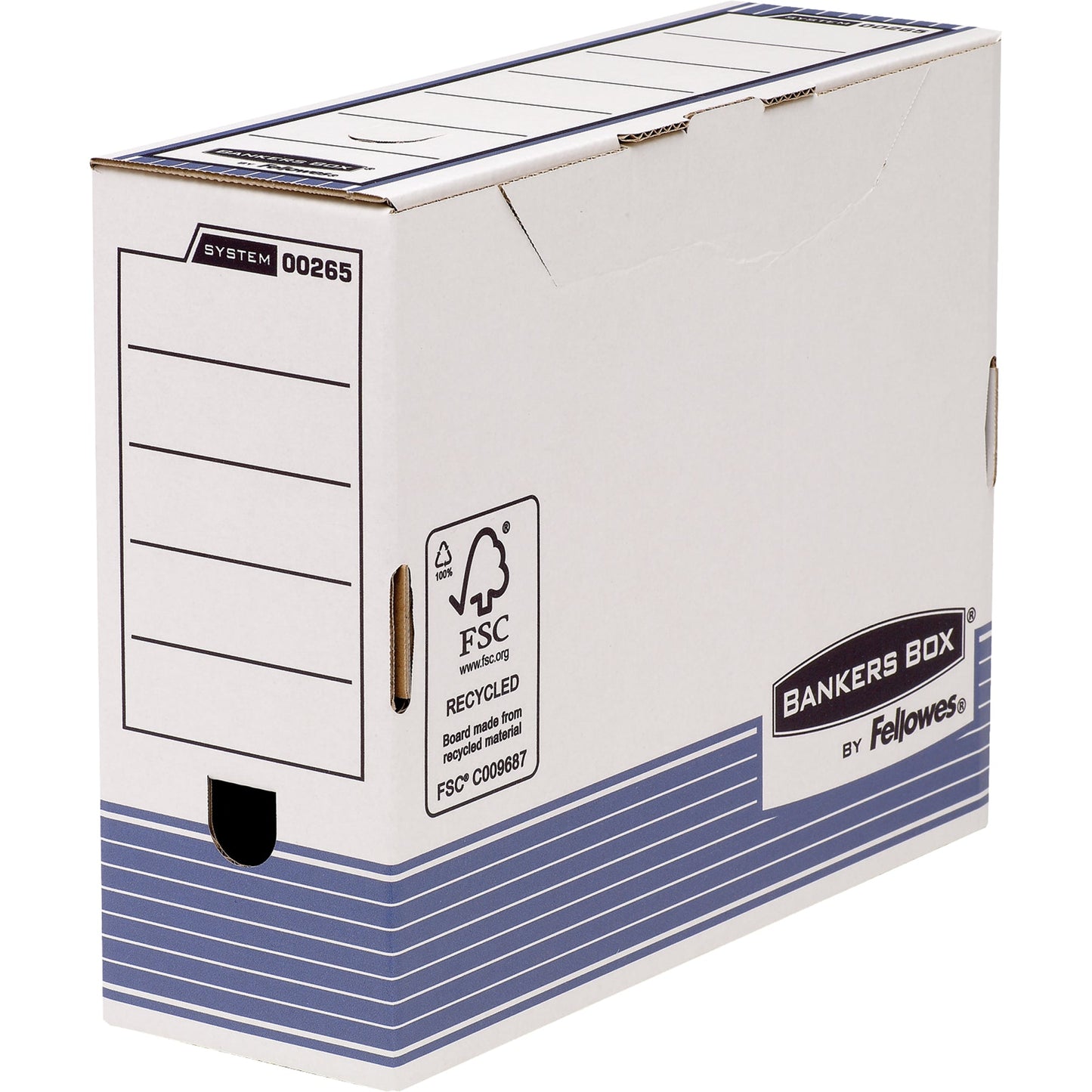 Bankers Box® Archivbox System 8,5 x 32,7 x 26,5 cm (B x H x T) DIN A4 mit Archivdruck Karton weiß, blau