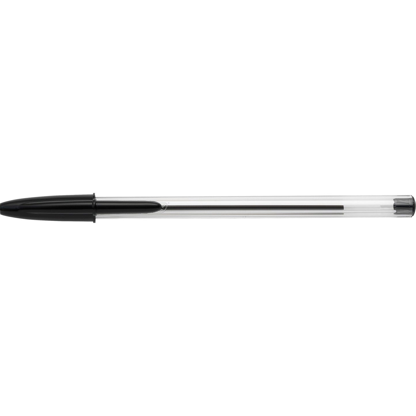BIC® Kugelschreiber Cristal® Original 0,4mm schwarz Mine auswechselbar dokumentenecht Schaftfarbe: transparent 100 St./Pack.