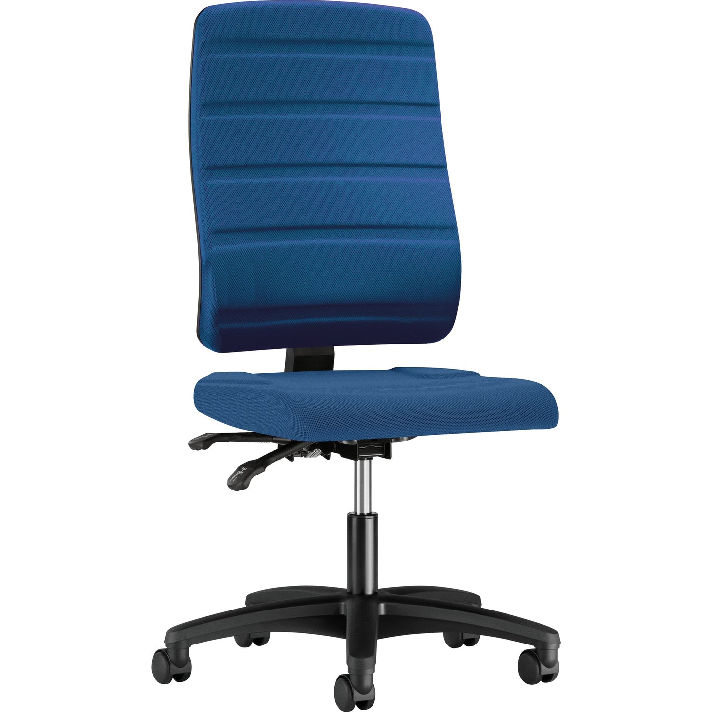 prosedia Bürodrehstuhl Yourope 3 41-52cm Permanentkontaktmechanik Rolle hart gebremst (für Teppichboden) optionales Zubehör: Armlehnen O991: FIX, O994: 4D Kunststoff royalblau