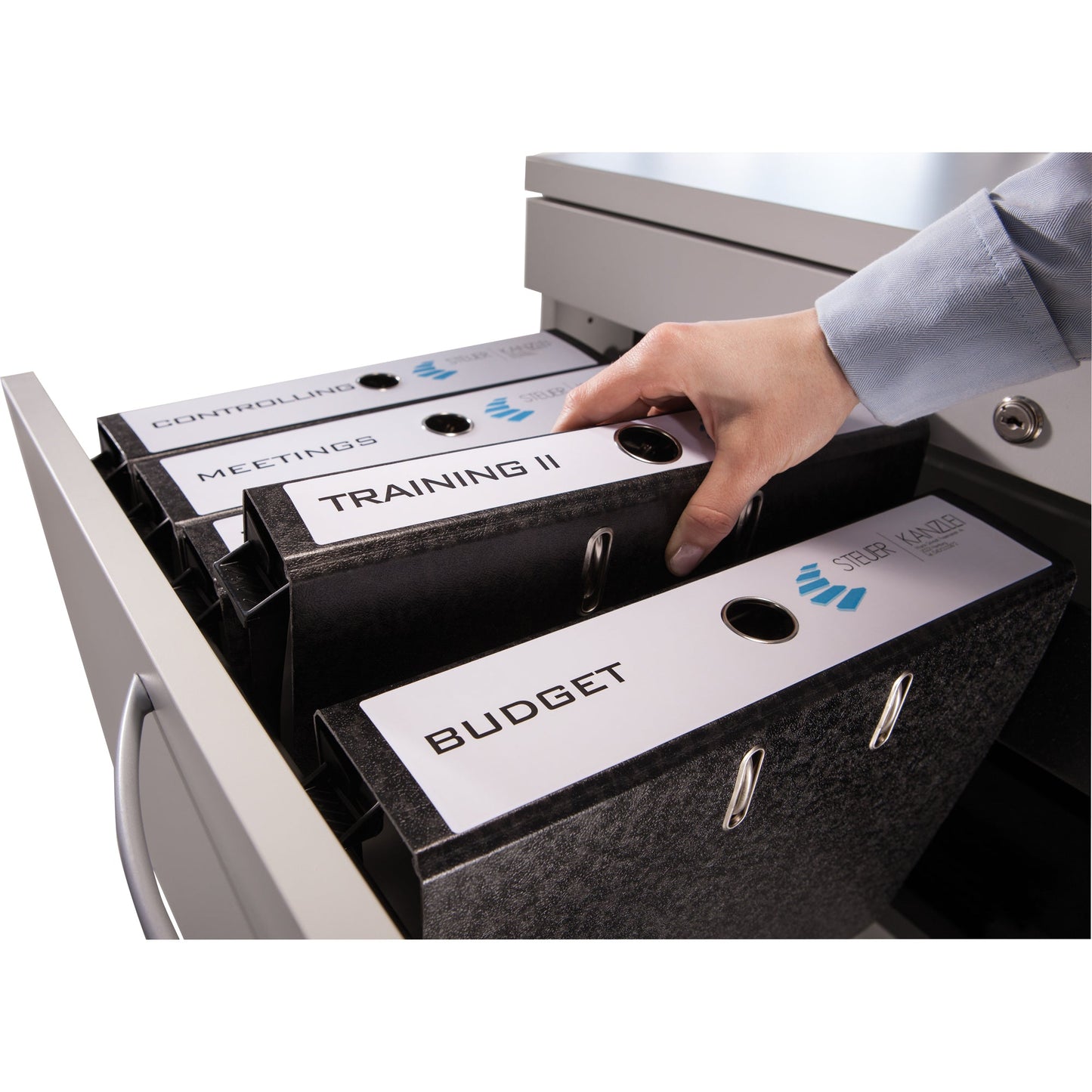 Avery Zweckform Ordnerrückenetikett ultragrip breit/lang 63 x 297 mm (B x H) selbstklebend mit Griffloch weiß 75 Etik./Pack.