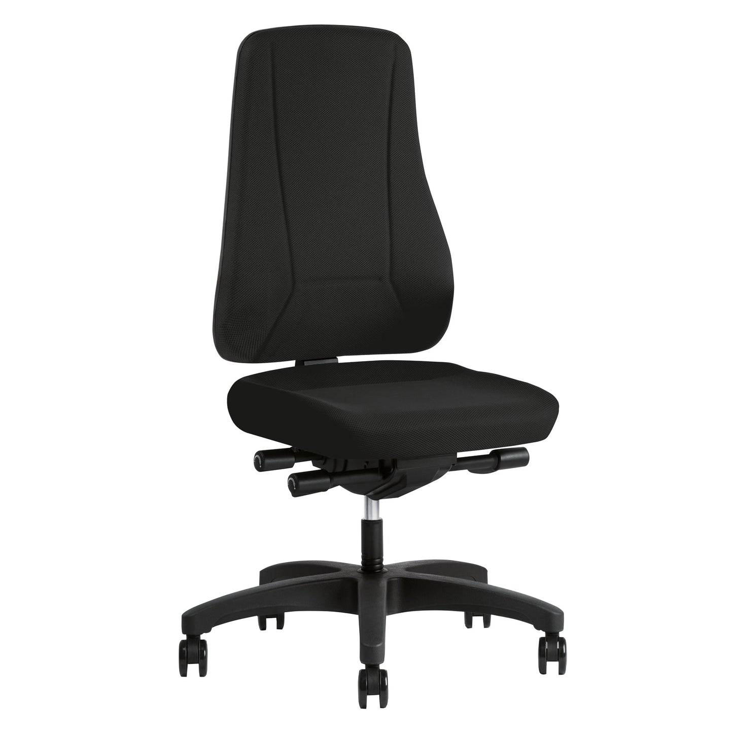 prosedia Bürodrehstuhl Younico pro 42-53cm Synchronmechanik Rolle hart gebremst (für Teppichboden) optionales Zubehör: Armlehnen O991: FIX, O994: 4D Stahl schwarz