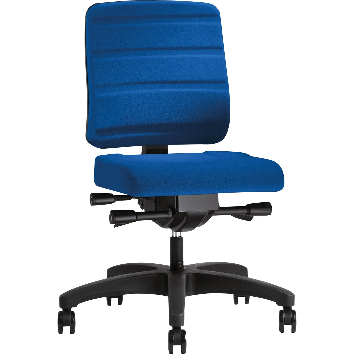 prosedia Bürodrehstuhl Yourope PRO 42-53cm Synchronmechanik Rolle hart gebremst (für Teppichboden) optionales Zubehör: Armlehnen O991: FIX, O994: 4D Kunststoff royalblau