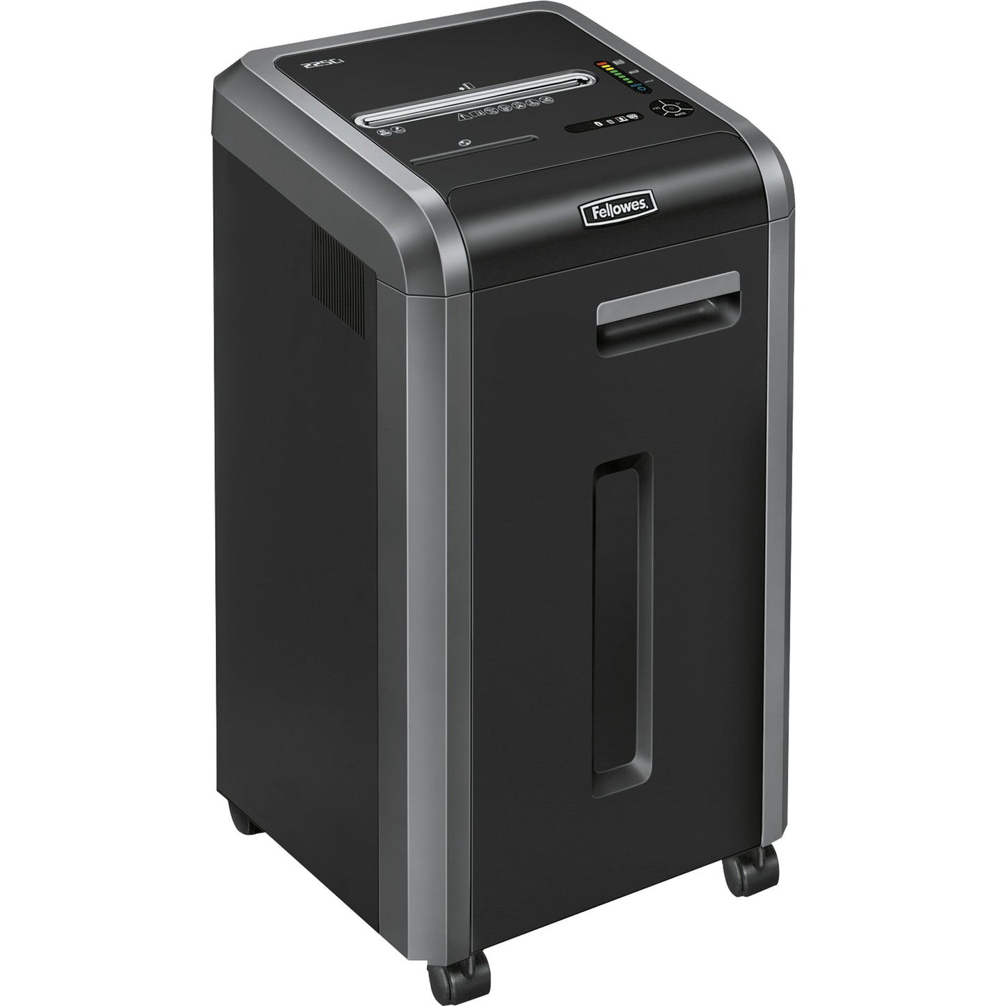 Fellowes® Aktenvernichter Powershred® 225Ci P-4 Papier, Heftklammern, Büroklammern, Kreditkarten, CDs/DVDs Partikelschnitt 24 Bl. silber/schwarz