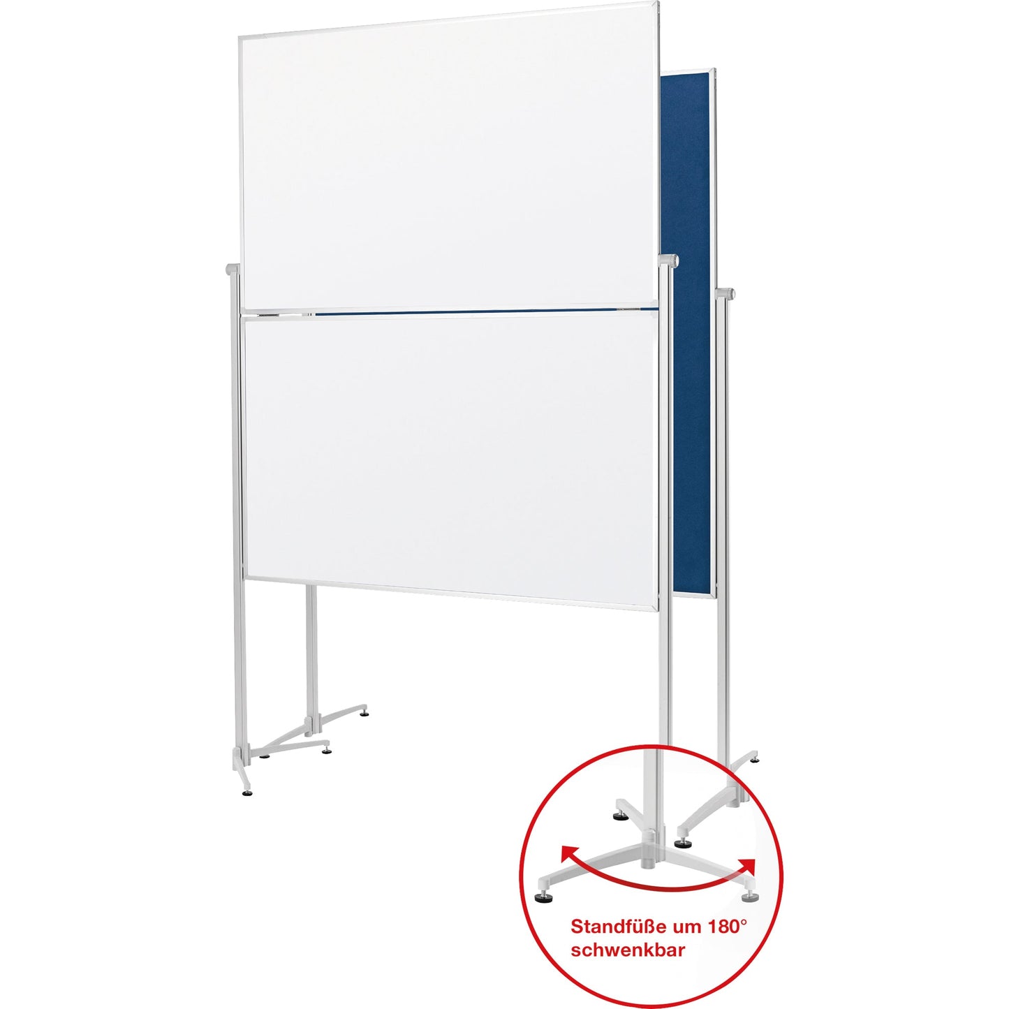 magnetoplan® Moderationstafel Design evolution plus Maße der Oberfläche: 120 x 150 cm (B x H) höhenverstellbar Filz grau