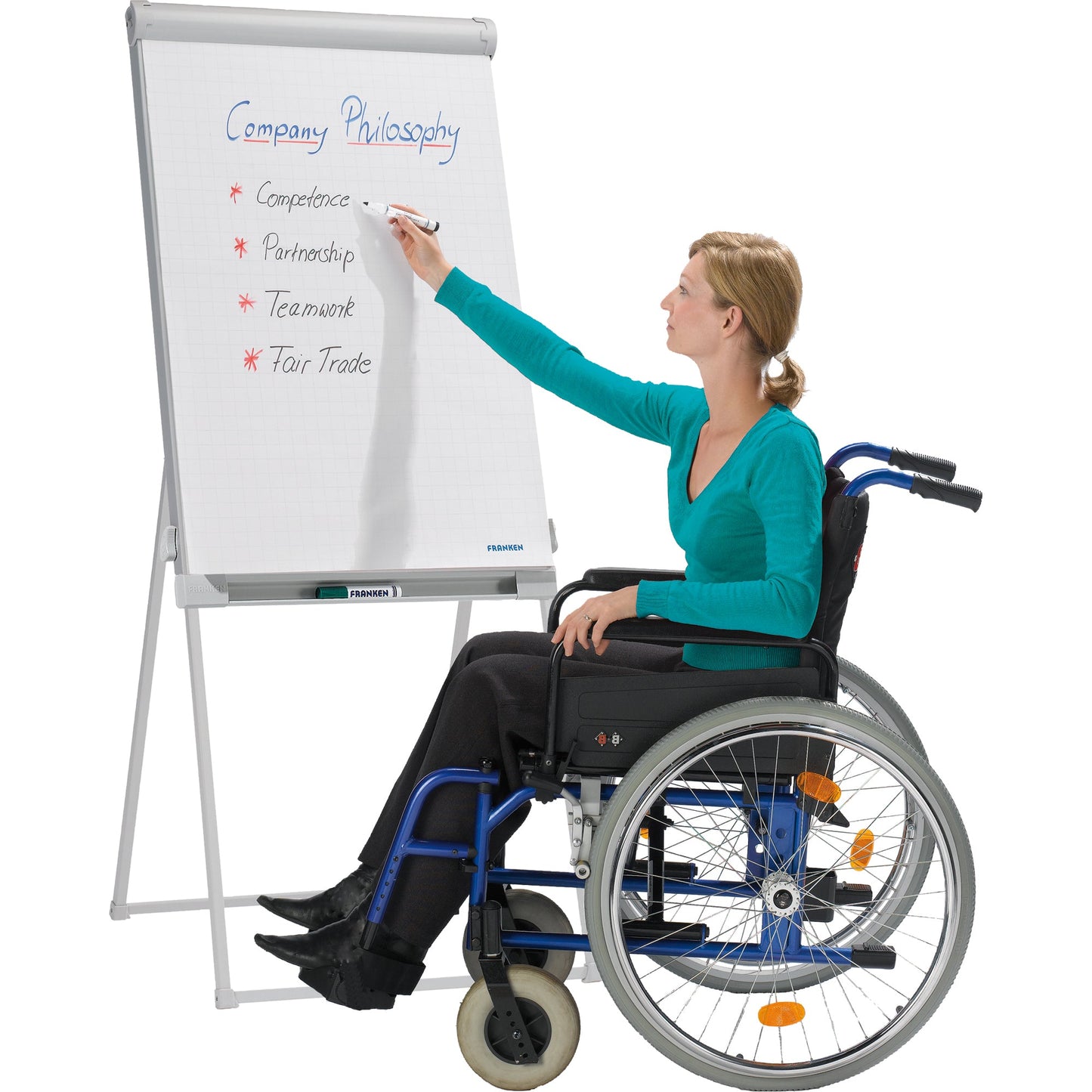 FRANKEN Flipchart PRO Deluxe Standard 67 x 95 cm (B x H) 188cm Stahl weiß