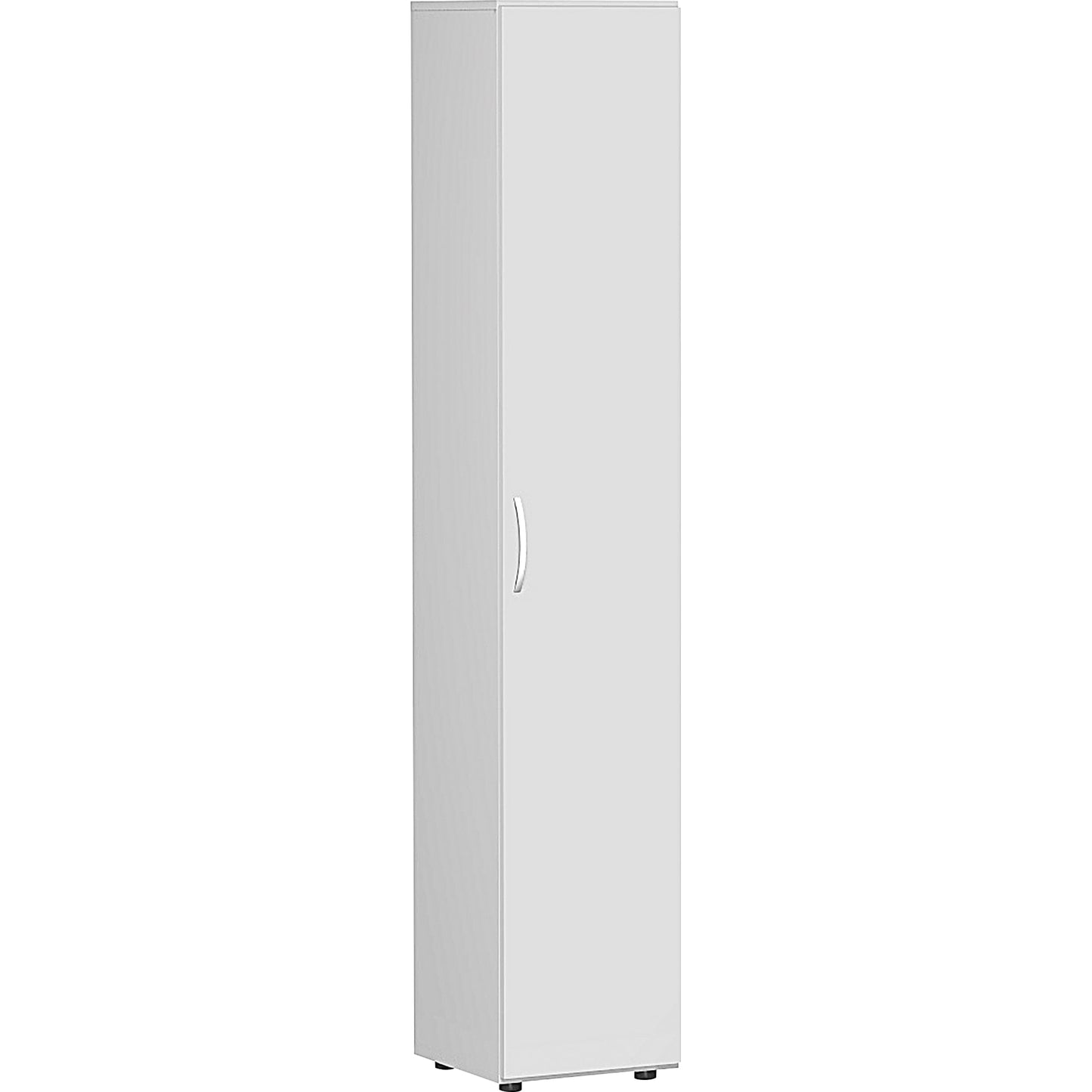Geramöbel Flügeltürenschrank Flex 400 x 2.160 x 420 mm (B x H x T) 5 Fachböden Dreischicht-Feinspan Farbe: lichtgrau