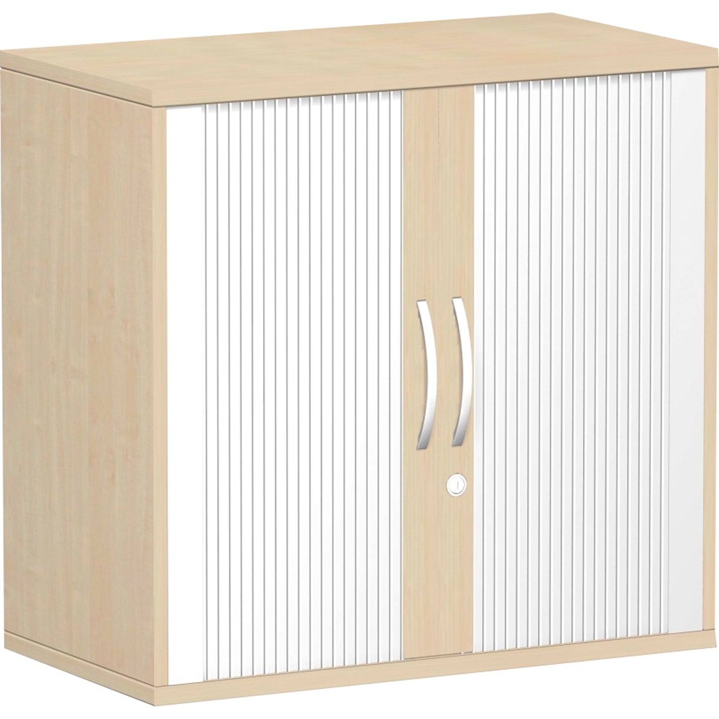 Geramöbel Rollladenschrank Flex 800 x 798 x 425 mm (B x H x T) 1 Fachboden silber ahorn