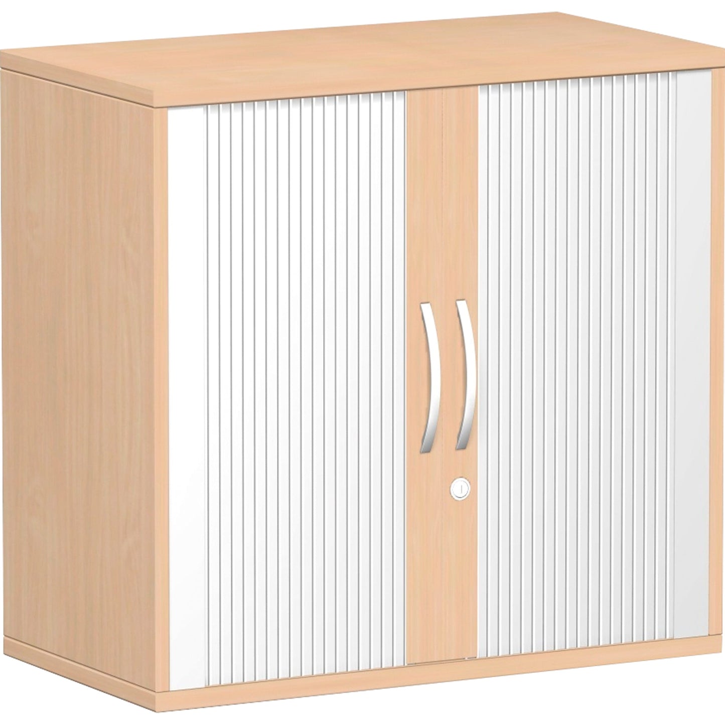 Geramöbel Rollladenschrank Flex 800 x 798 x 425 mm (B x H x T) 1 Fachboden silber buche