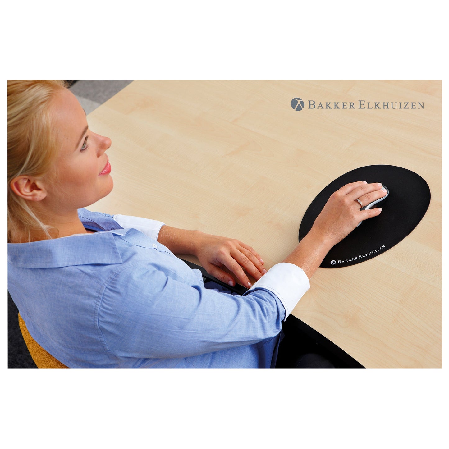BakkerElkhuizen Mauspad Egg Ergo 23 x 0,2 x 30 cm (B x H x T) Gummi/Polyester/Gewebe schwarz