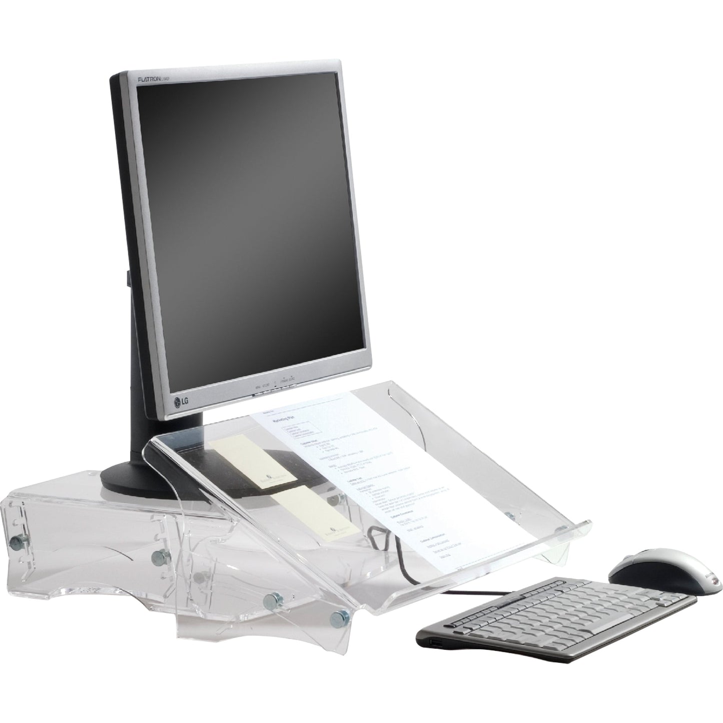 BakkerElkhuizen Konzepthalter Q-doc 515 DIN A4 nicht höhenverstellbar mit Neigungsverstellung ohne verstellbaren Zeilenzeiger Acryl, 100 % recycelt transparent