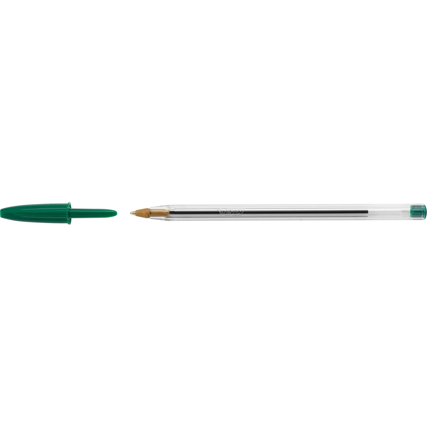 BIC® Kugelschreiber Cristal® Original 0,4mm grün Mine auswechselbar dokumentenecht Schaftfarbe: transparent 50 St./Pack.