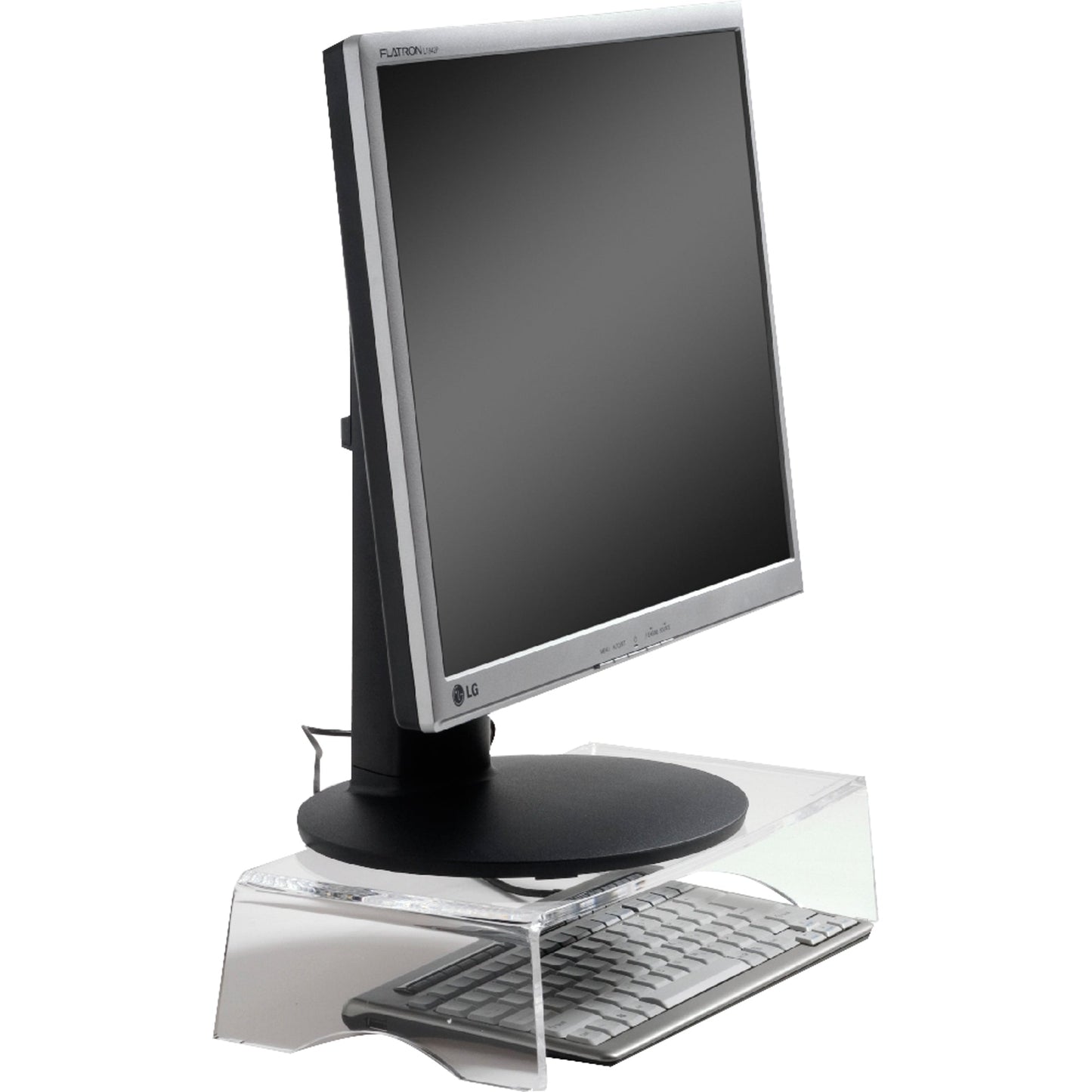 BakkerElkhuizen Monitorständer Q-riser 90 38 x 9,5 x 20 cm (B x H x T) 15kg nicht höhenverstellbar Acryl, 100 % recycelt transparent