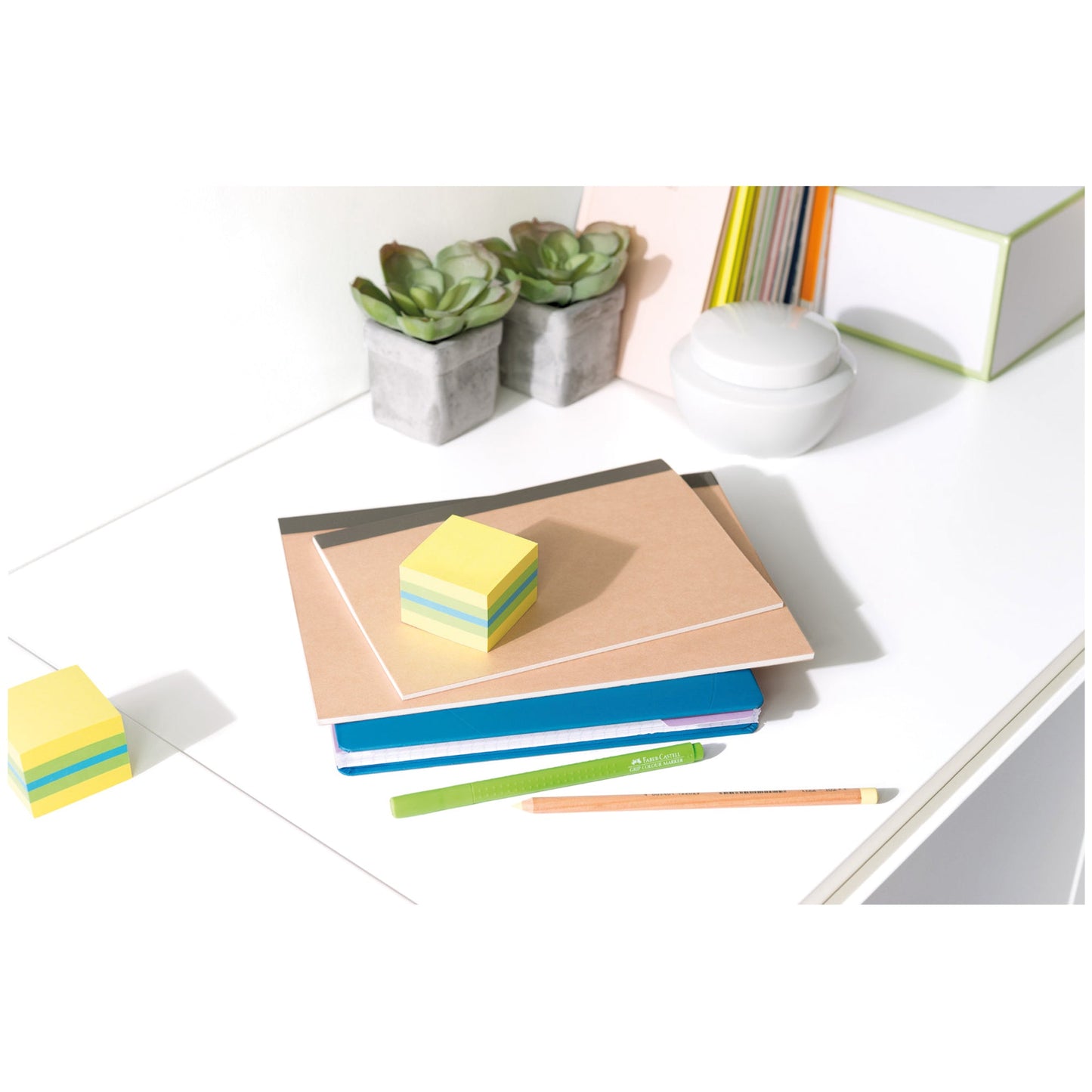Post-it® Haftnotizwürfel Mini 51 x 40 x 51 mm (B x H x T) ultragelb, türkis, powerpink, limonengrün, zenblau 400 Bl.