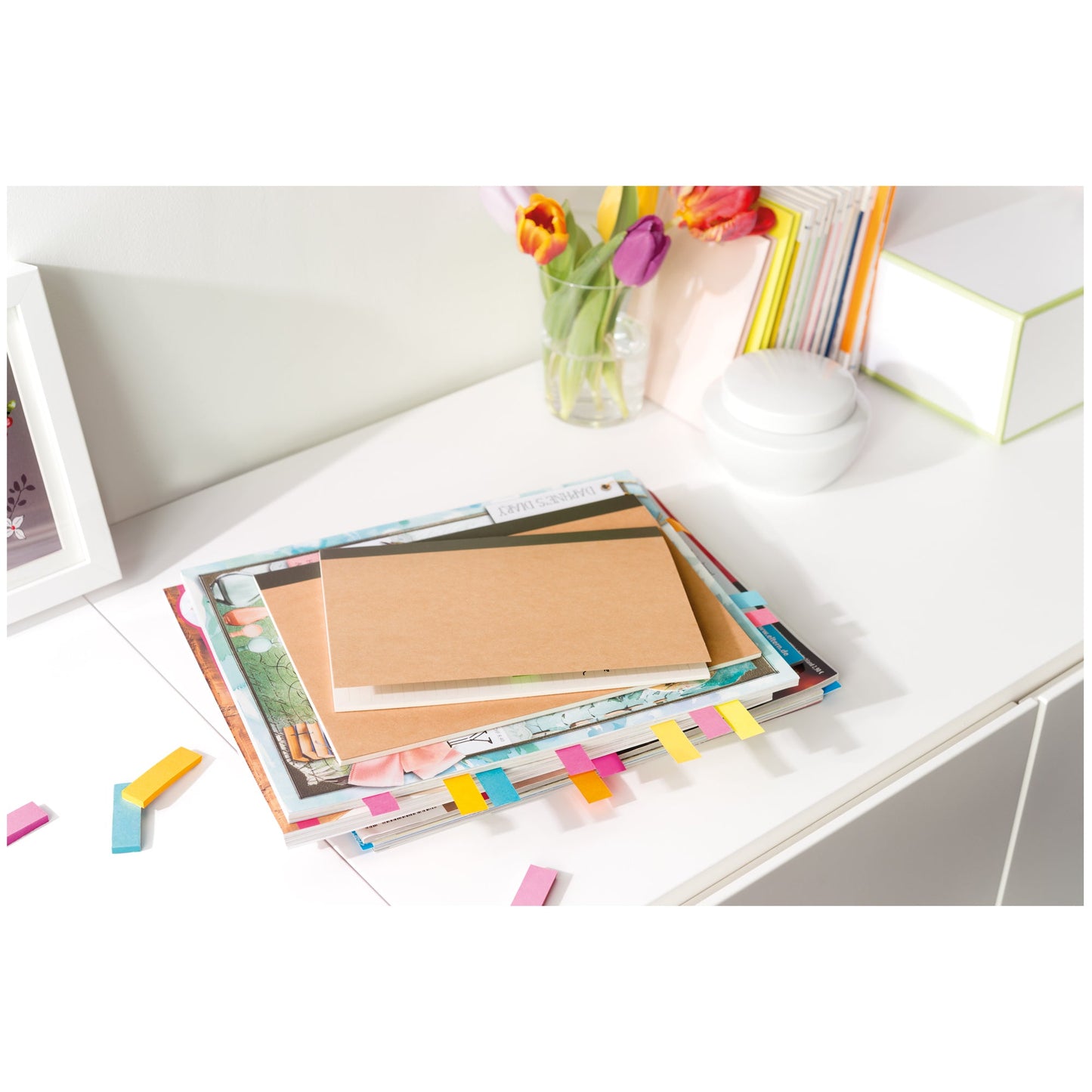 Post-it® Haftmarker Page Marker 50 x 15 mm (B x H) flieder, powerpink, neongelb, neongrün, vitalorange 100 Bl./Block 5 Block/Pack.