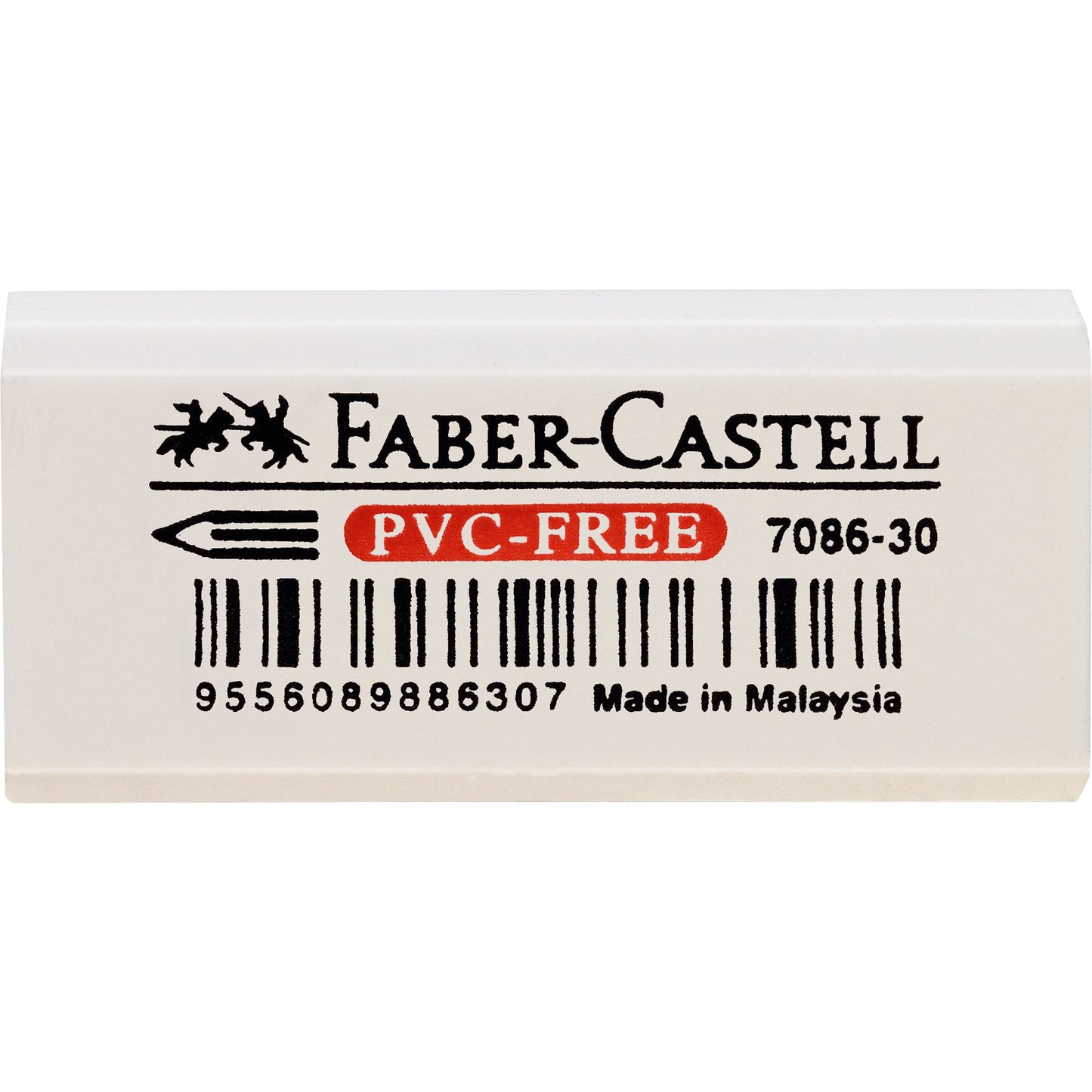 Faber-Castell Radierer Vinyl Eraser 7086-30 Bleistifte, Buntstifte 1,8 x 1,2 x 4,1 cm (B x H x L) Kunststoff weiß