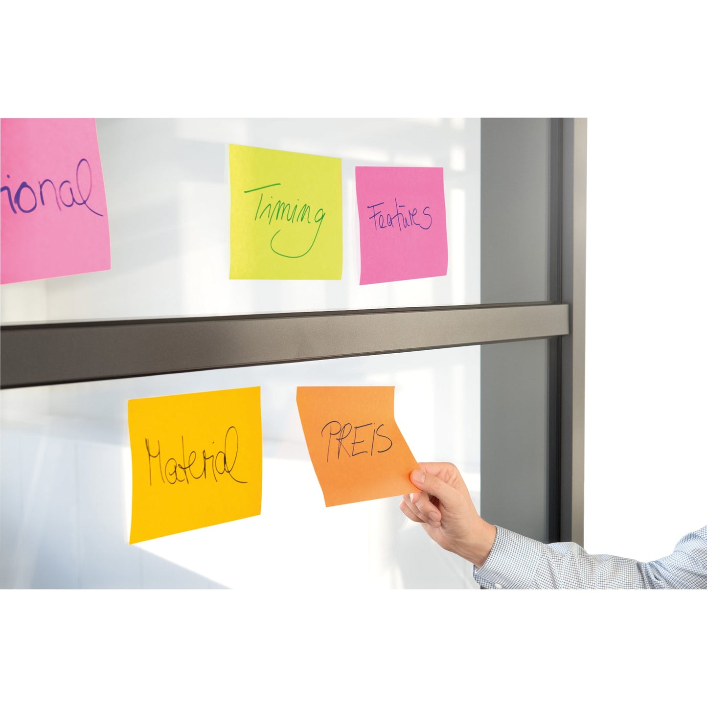 Post-it® Haftnotiz Super Sticky Meeting Notes 203 x 152 mm (B x H) je 1 x guavapink, ultragelb, limonengrün 70 Bl./Block 3 Block/Pack.