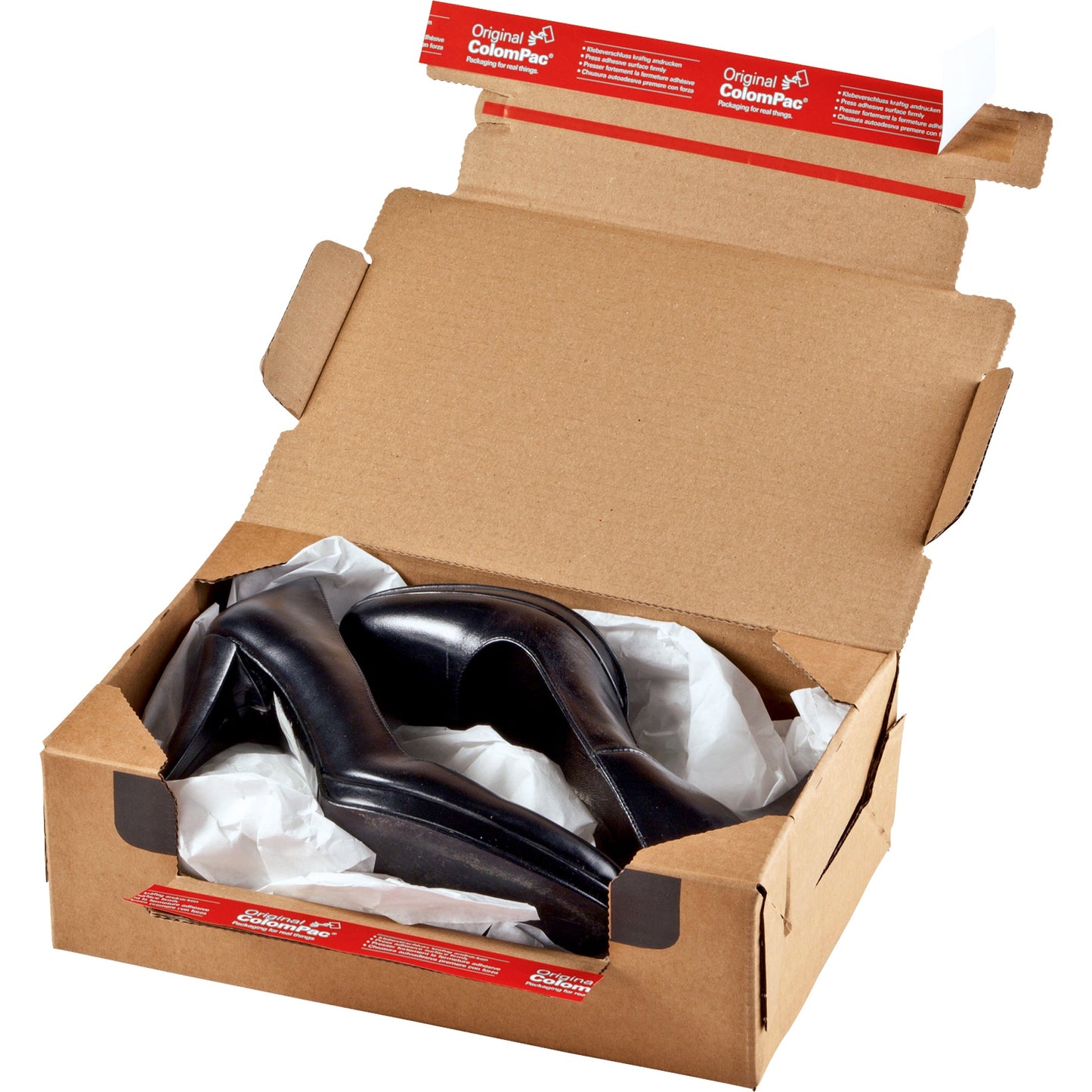 ColomPac® Versandkarton Return® Box M Innenmaße: 28,2 x 14 x 19,1 cm (B x H x T) Außenmaße: 30 x 15 x 20 cm (B x H x T) Kraftliner Wellpappe braun