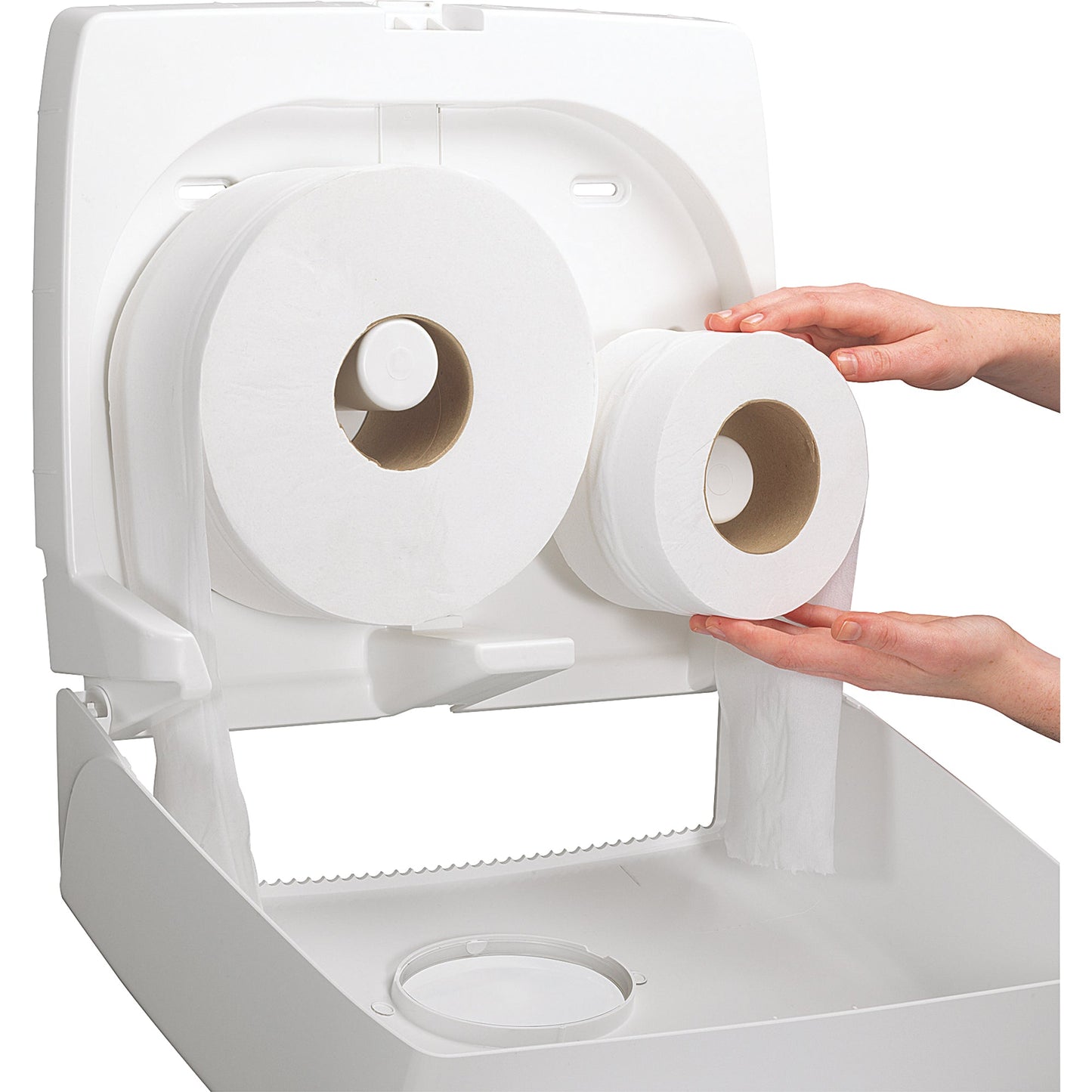 Aquarius Toilettenpapierspender Jumbo Scott® Toilettenpapier EssentialT 8501 44,6 x 38,2 x 12,9 cm (B x H x T) Kunststoff weiß