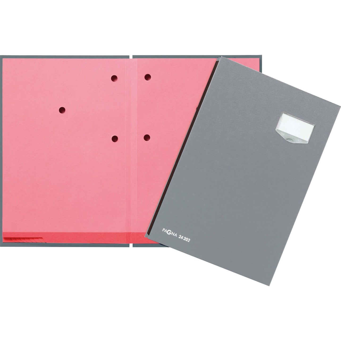 PAGNA Unterschriftenmappe de Luxe DIN A4 Kunststoff grau rosa 20 Fächer