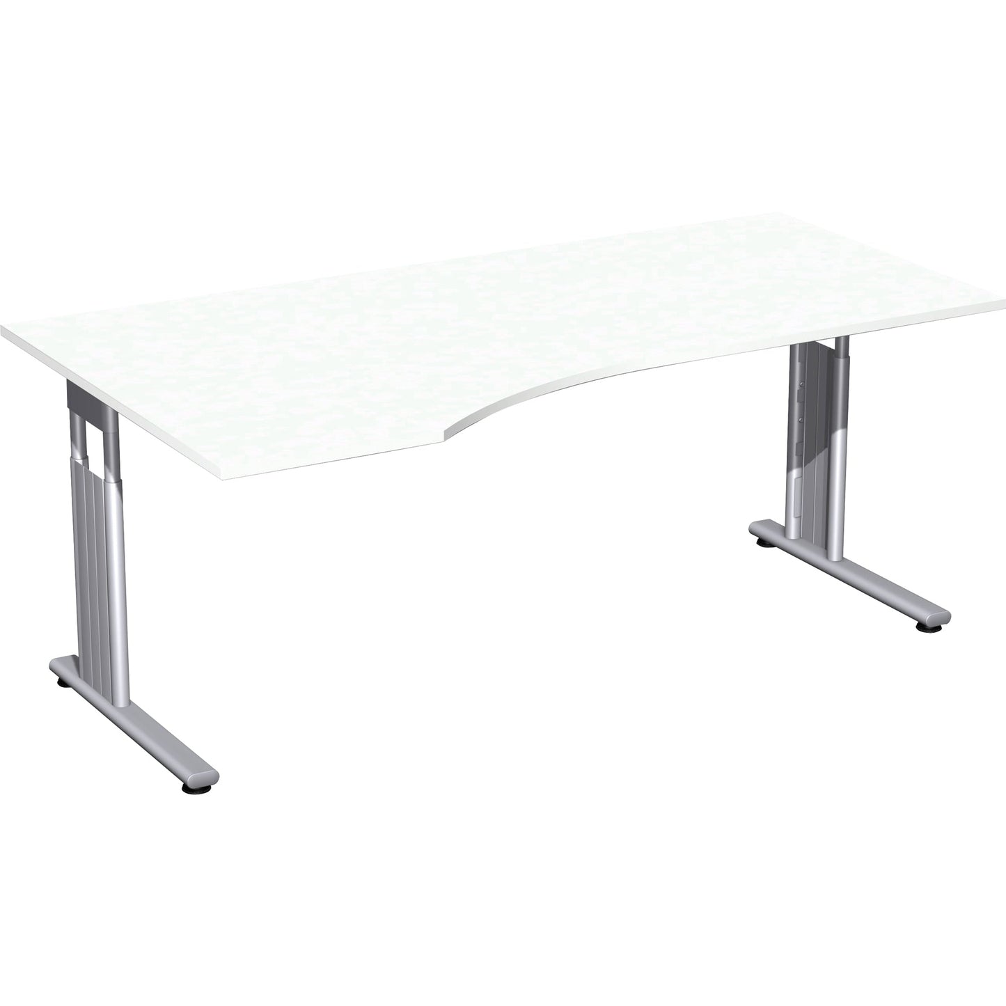 Geramöbel Schreibtisch C Fuß Flex Maße: 1.800 x 680-820 x 800/1.000 mm (B x H x T) Dreischicht-Feinspan weiß