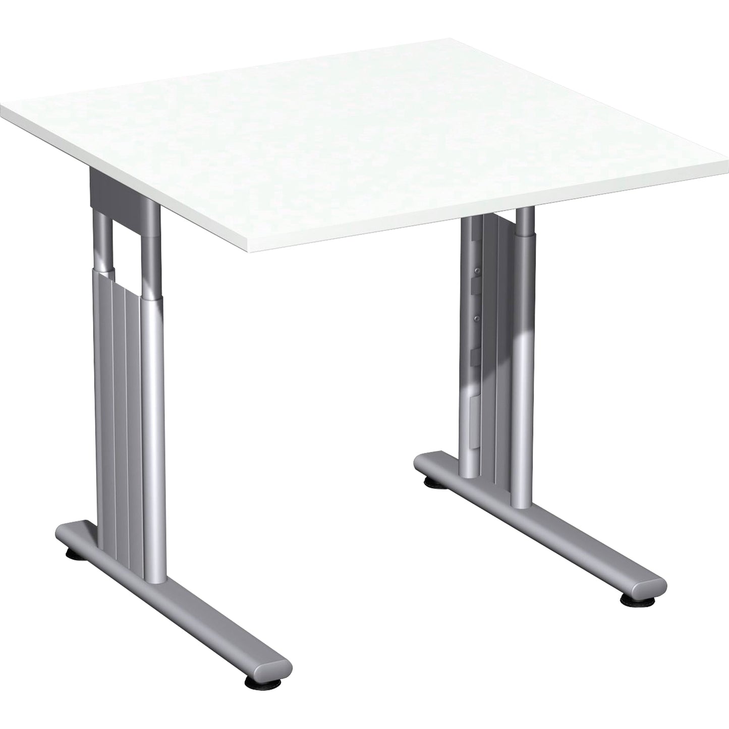 Geramöbel Schreibtisch C Fuß Flex Maße: 800 x 680-820 x 800 mm (B x H x T) Dreischicht-Feinspan weiß