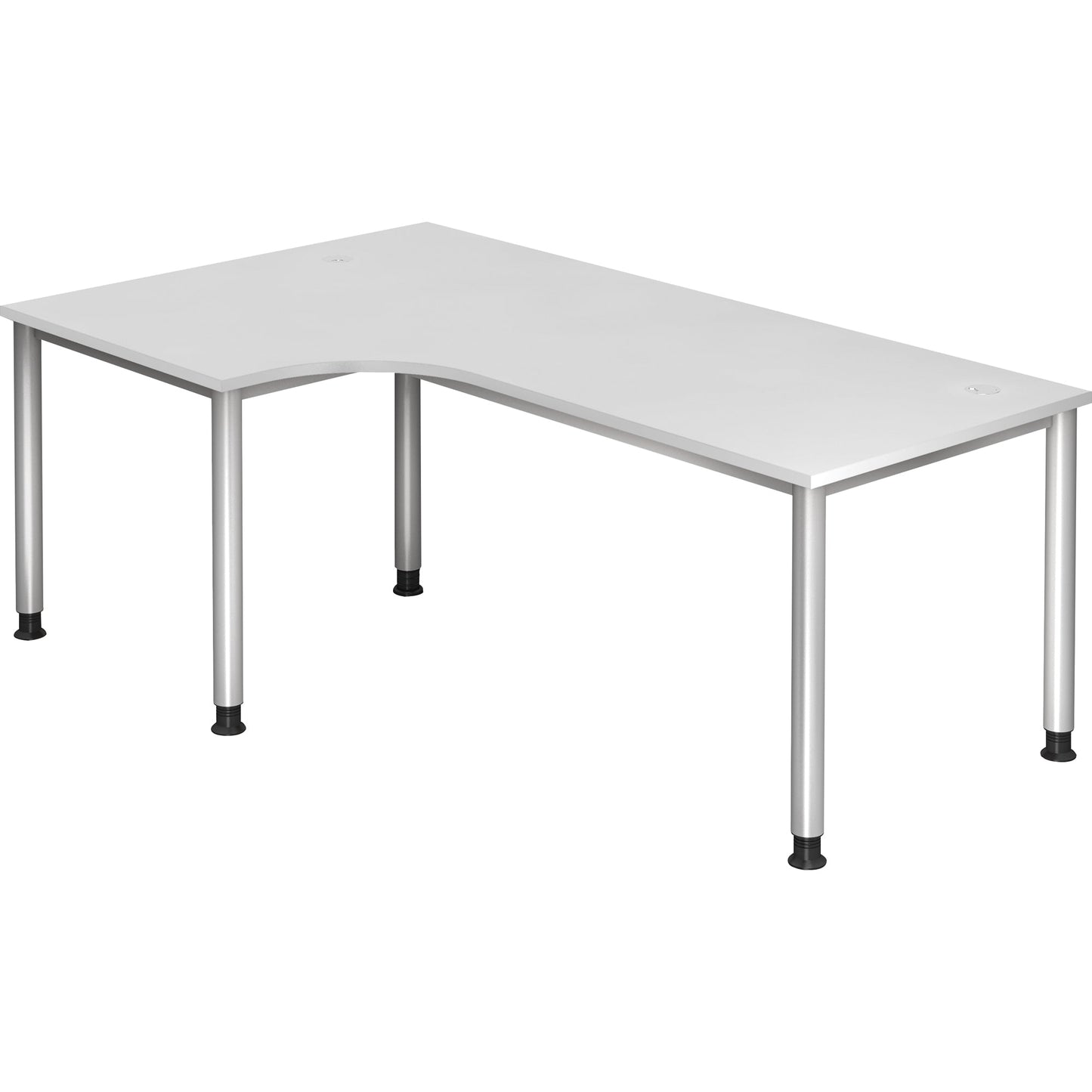 Hammerbacher Schreibtisch Maße: 2.000 x 680-760 x 1.200 mm (B x H x T) Spanplatte weiß