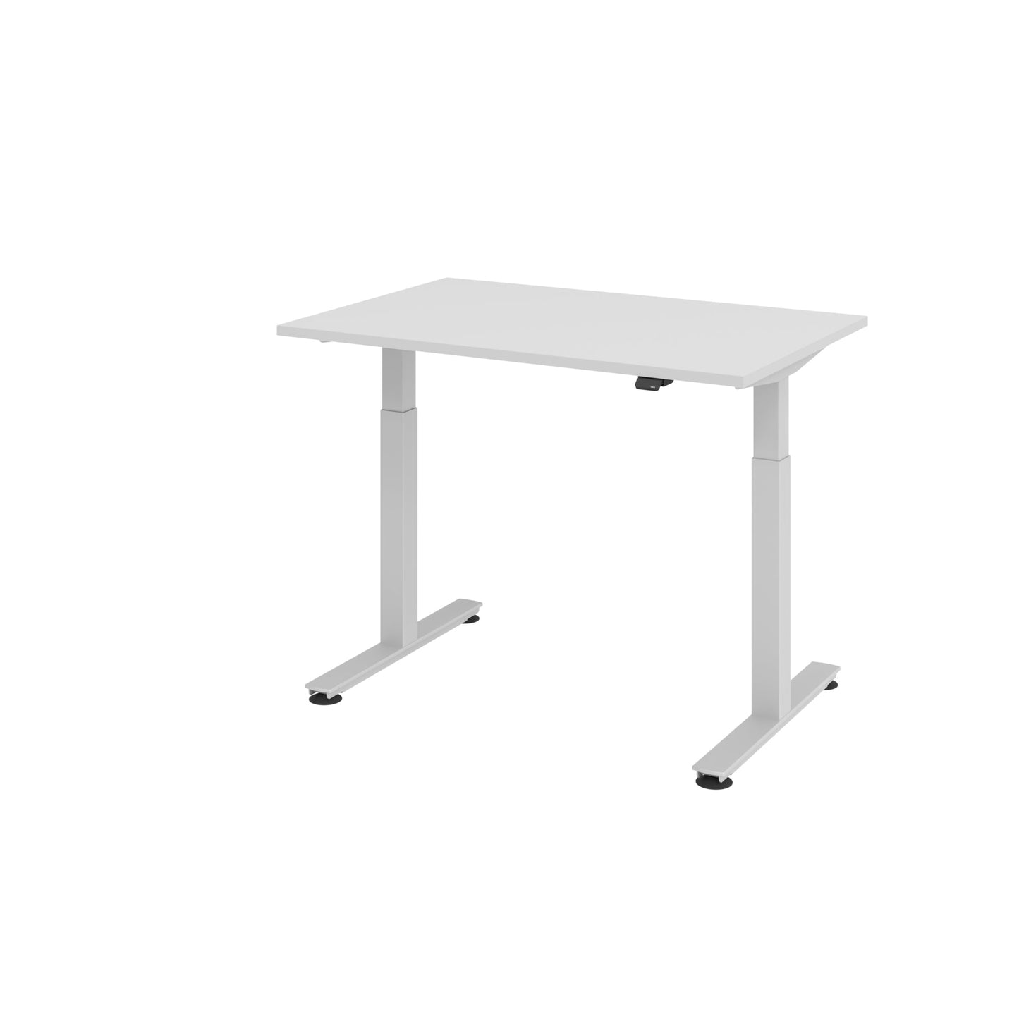 Hammerbacher Schreibtisch Maße: 1.200 x 710-1.200 x 800 mm (B x H x T) Spanplatte grau