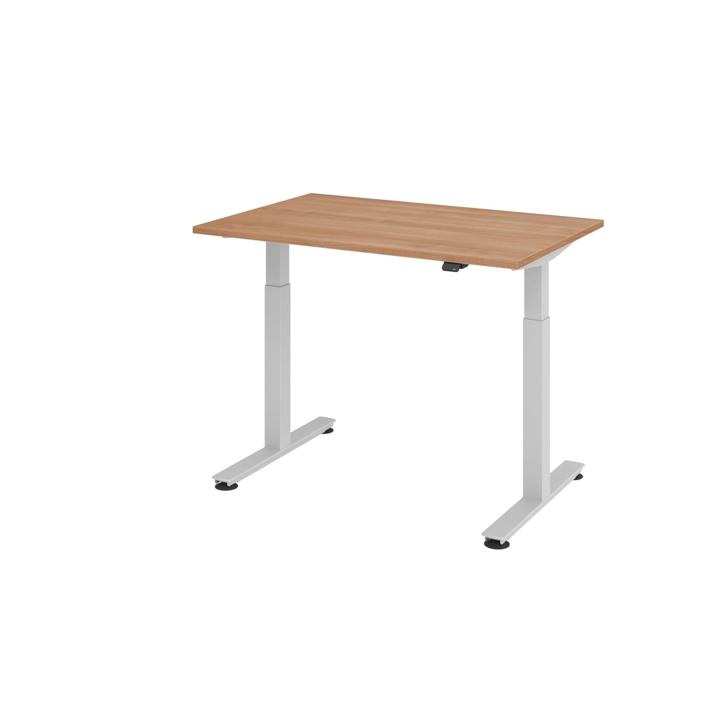 Hammerbacher Schreibtisch Maße: 1.200 x 710-1.200 x 800 mm (B x H x T) Spanplatte nussbaum