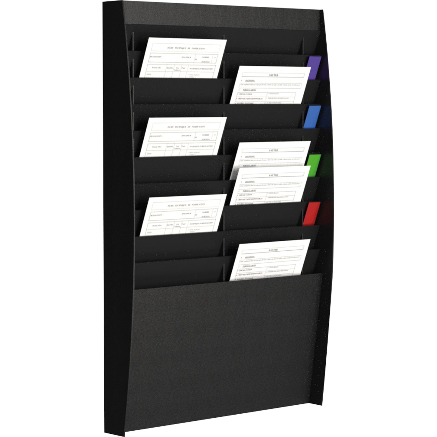 Paperflow Prospekthalter 54,4 x 86,5 x 10,6 cm (B x H x T) DIN A4 Polystyrol schwarz 20 Fächer