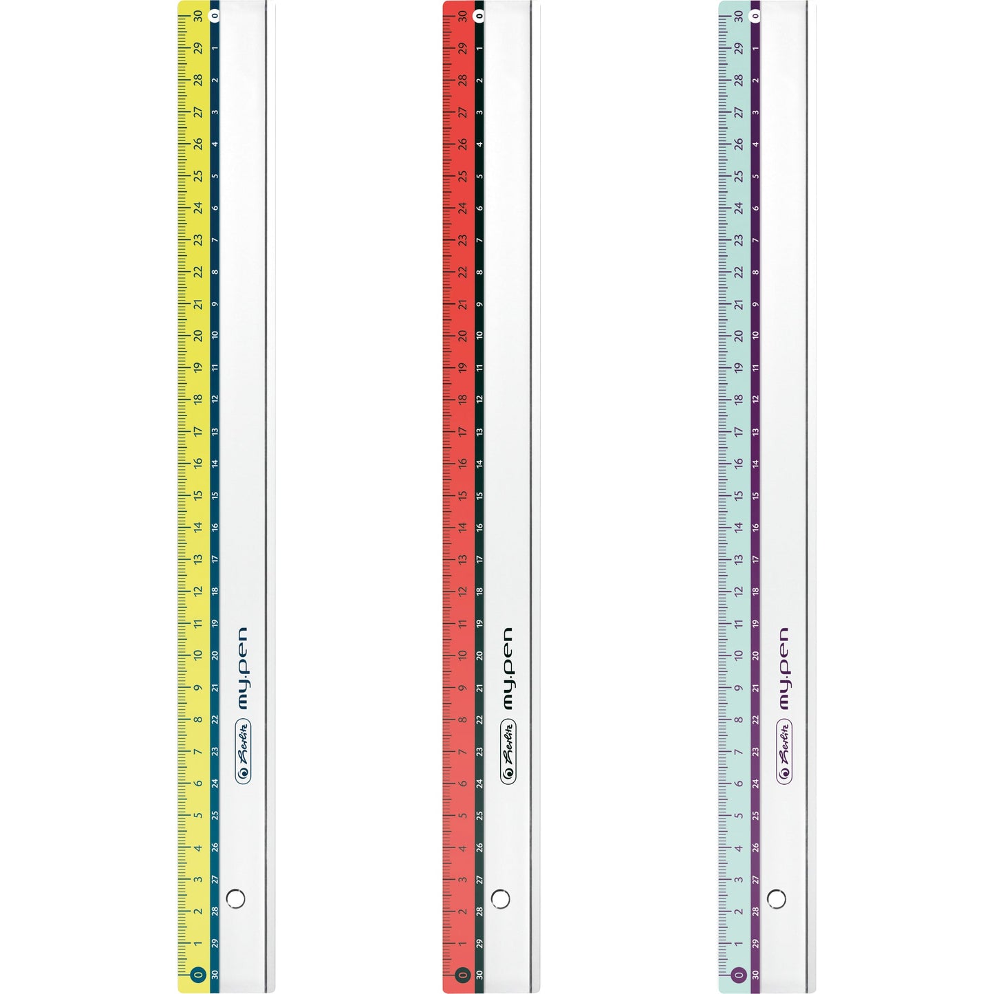 Herlitz Lineal my.pen 30cm Kunststoff farbig sortiert (freie Farbauswahl nicht möglich)