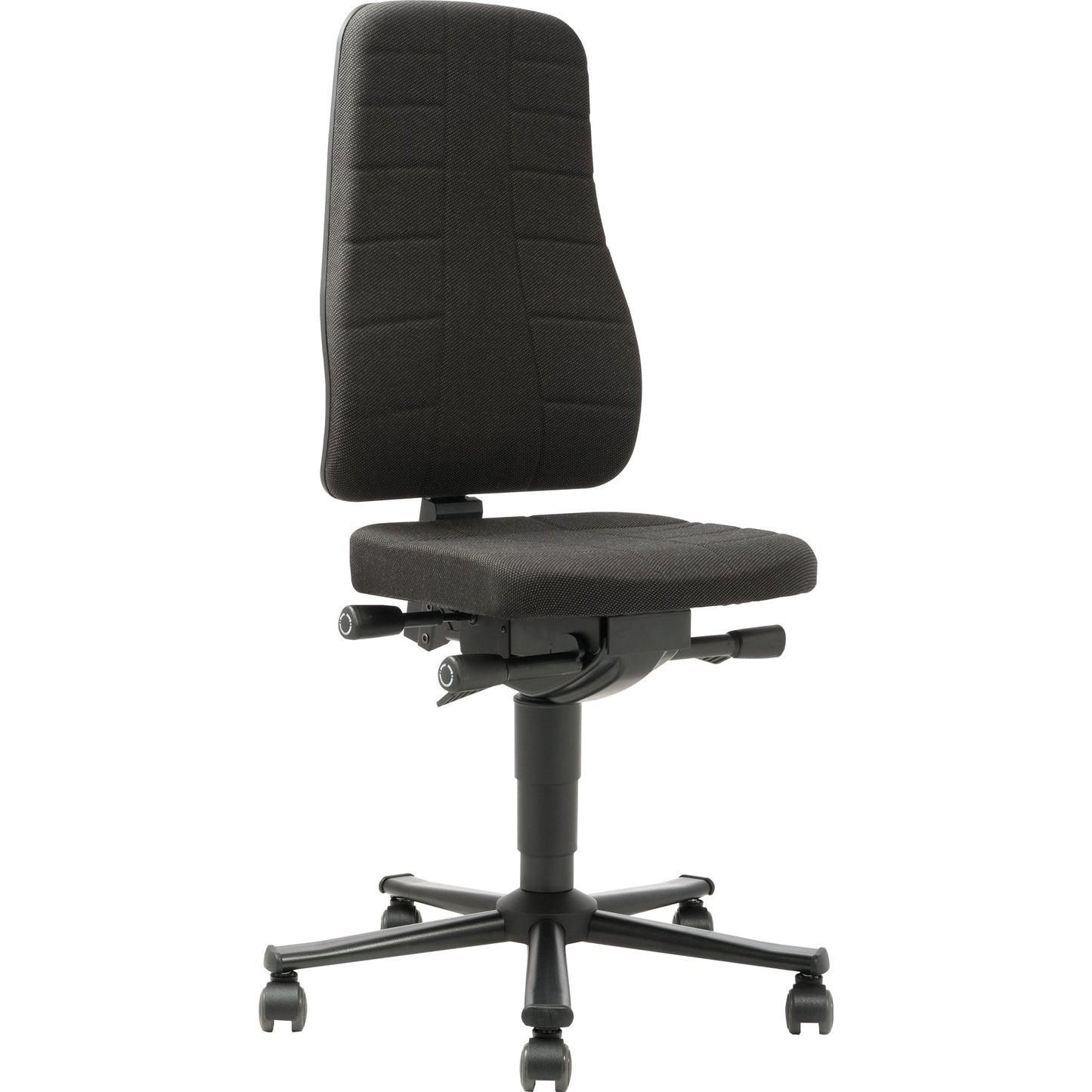 BIMOS Arbeitsdrehstuhl All-in-One Highline 2 45-60cm Synchronmechanik Rolle weich gebremst (für Hartboden) schwarz