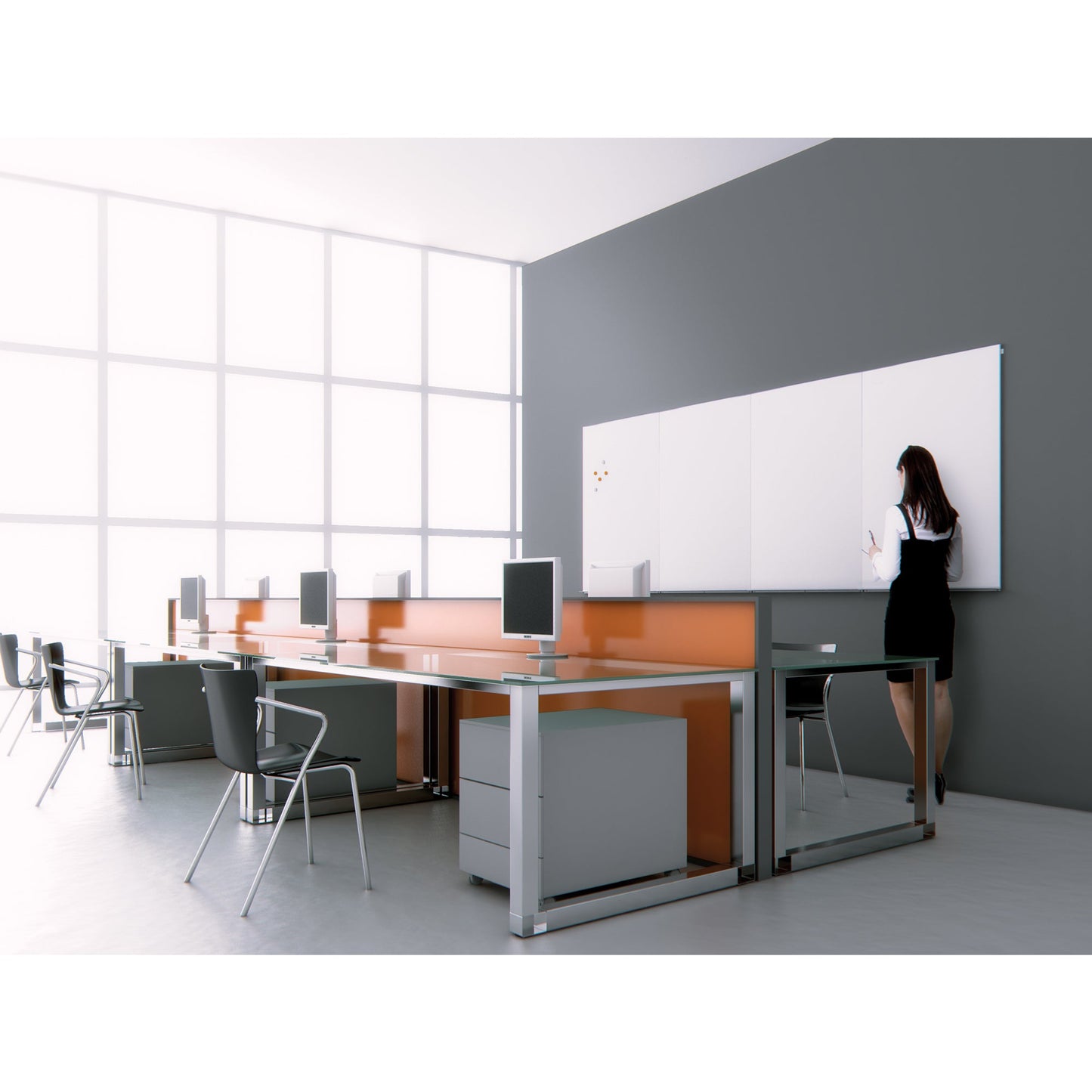 rocada Whiteboard Skin Pro Maße der Oberfläche: 150 x 100 cm (B x H) Tafel magnethaftend nicht beidseitig beschreibbar Stahl kunststoffbeschichtet weiß