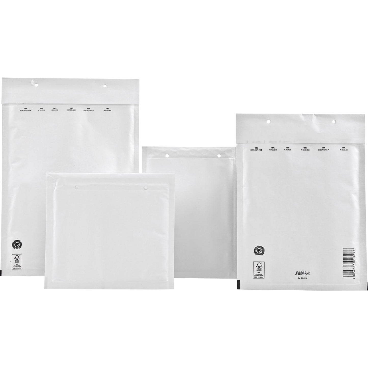 AIRPRO Luftpolstertasche 17/G mit Haftklebung, Lochung für Klammer Papier weiß 10 St./Pack.