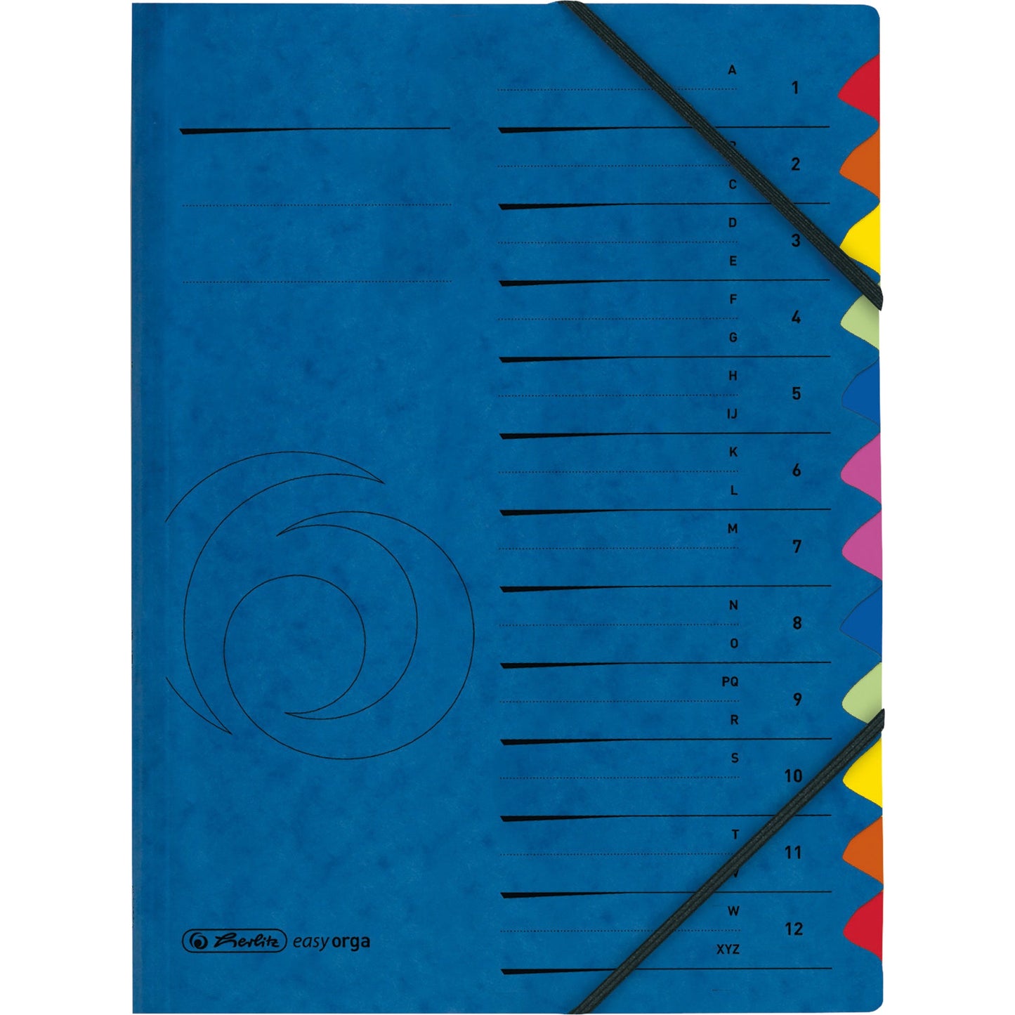 Herlitz Ordnungsmappe Qualitiy DIN A4 255g/m² Karton Farbe: blau Farbe des Fächerblocks: bunt 12 Fächer