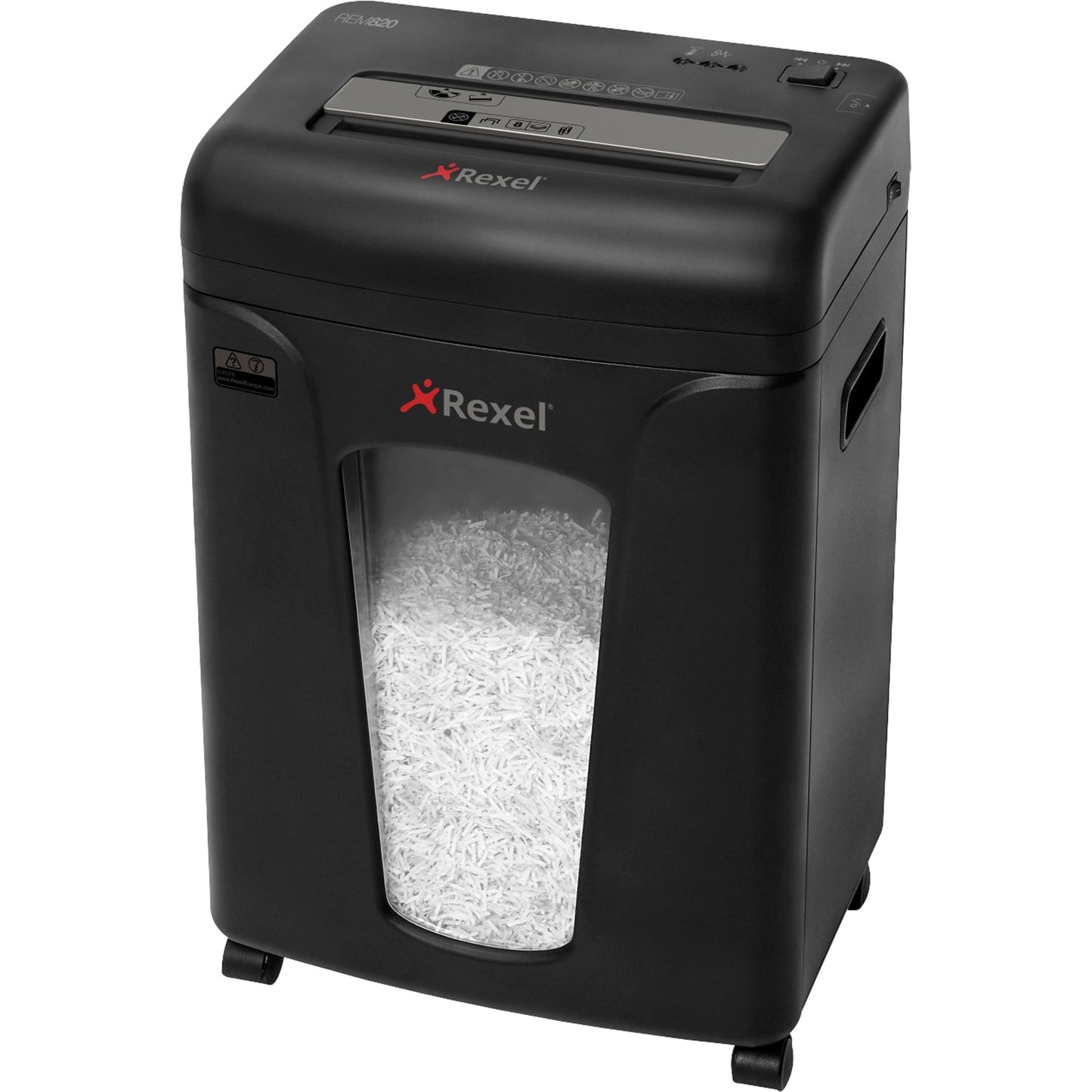 Rexel® Aktenvernichter Mercury REM820 P-5 Papier, Heftklammern, Büroklammern, Kreditkarten, CDs/DVDs Partikelschnitt 9 Bl. schwarz