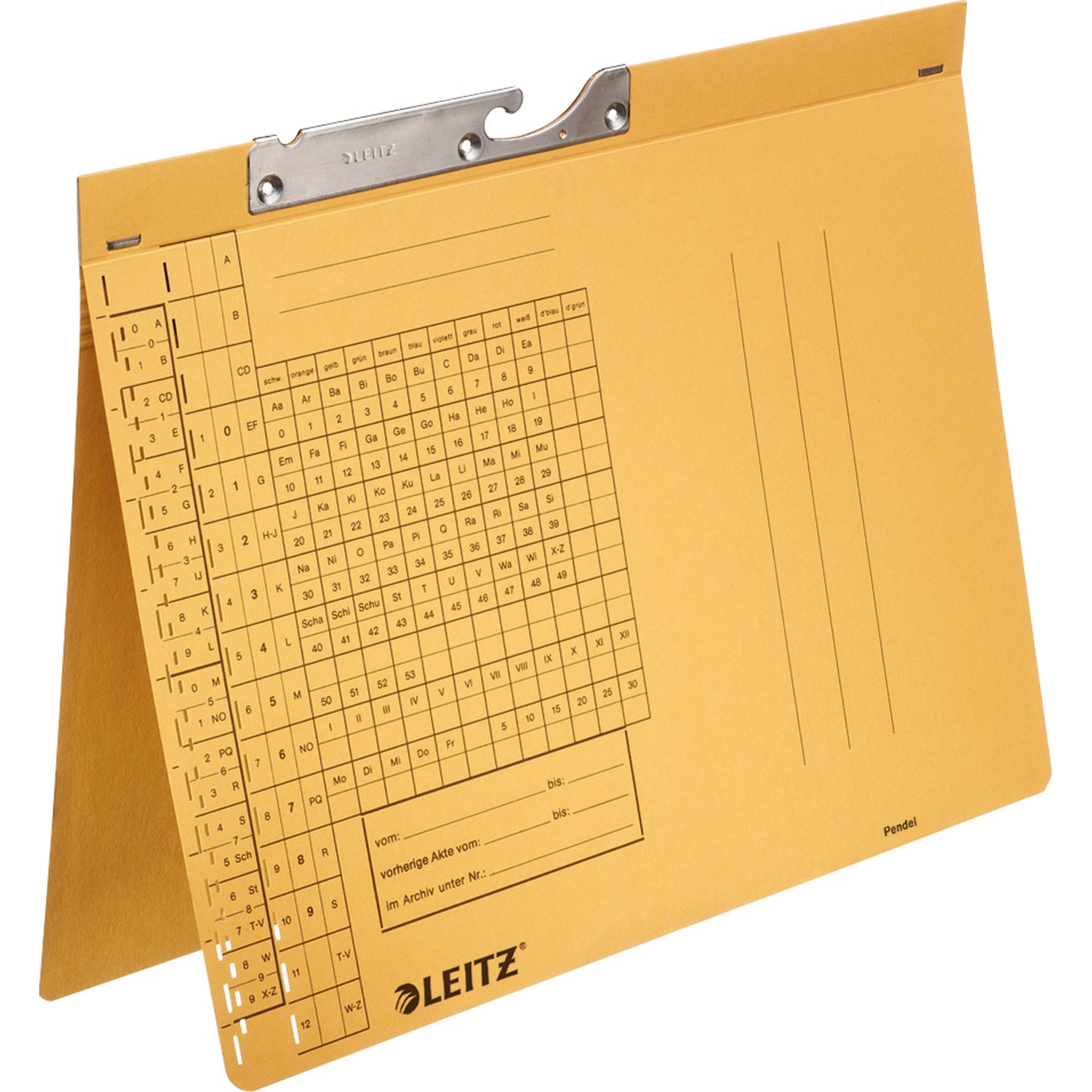 Leitz Pendelhefter DIN A4 250g/m² Amtsheftung mit Organisationsaufdruck Manilakarton gelb