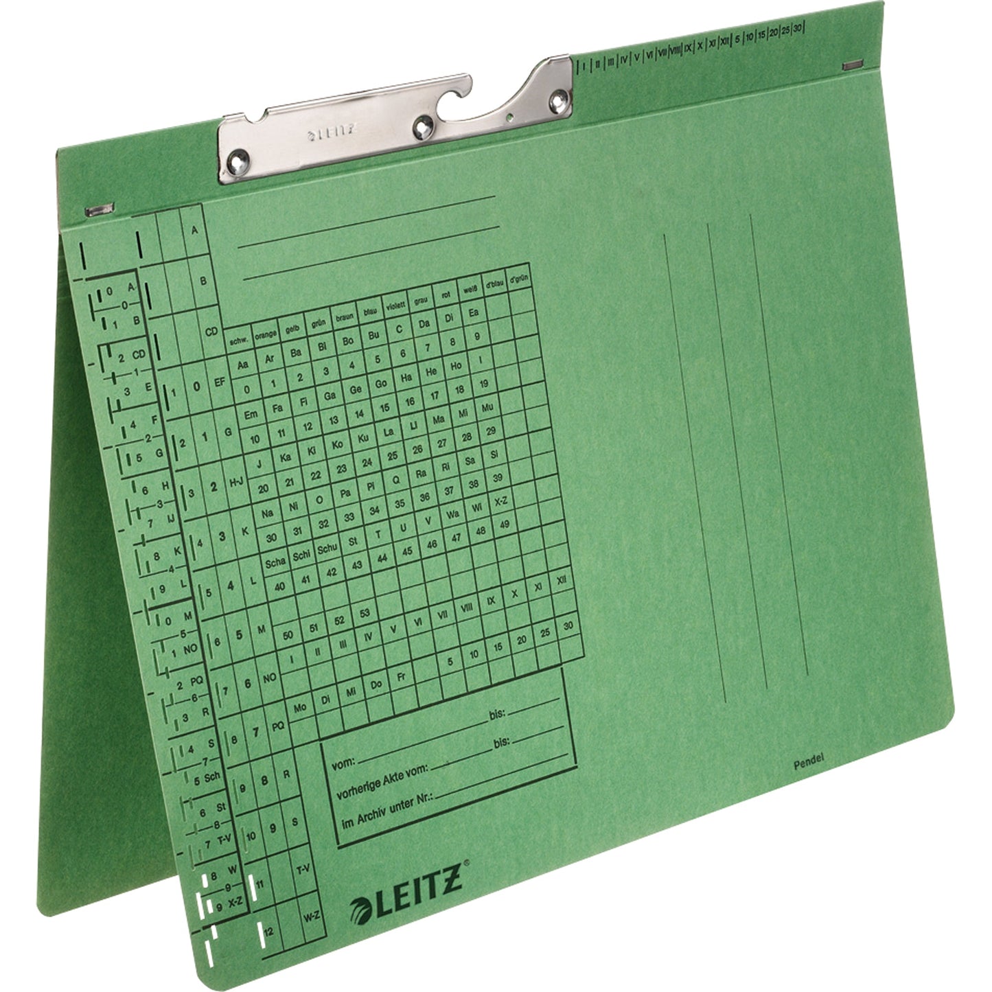 Leitz Pendelhefter DIN A4 320g/m² Amtsheftung mit Organisationsaufdruck Manilakarton grün