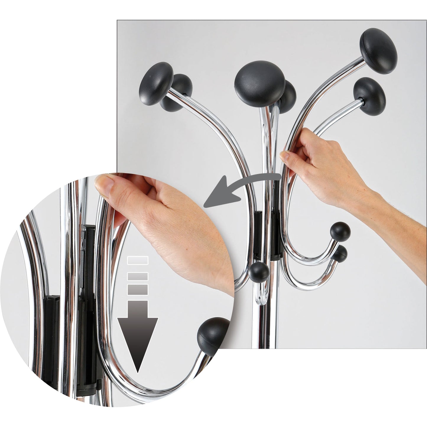 ALBA Garderobenständer Chromy 39 x 173 cm (Ø x H) Stahl schwarz