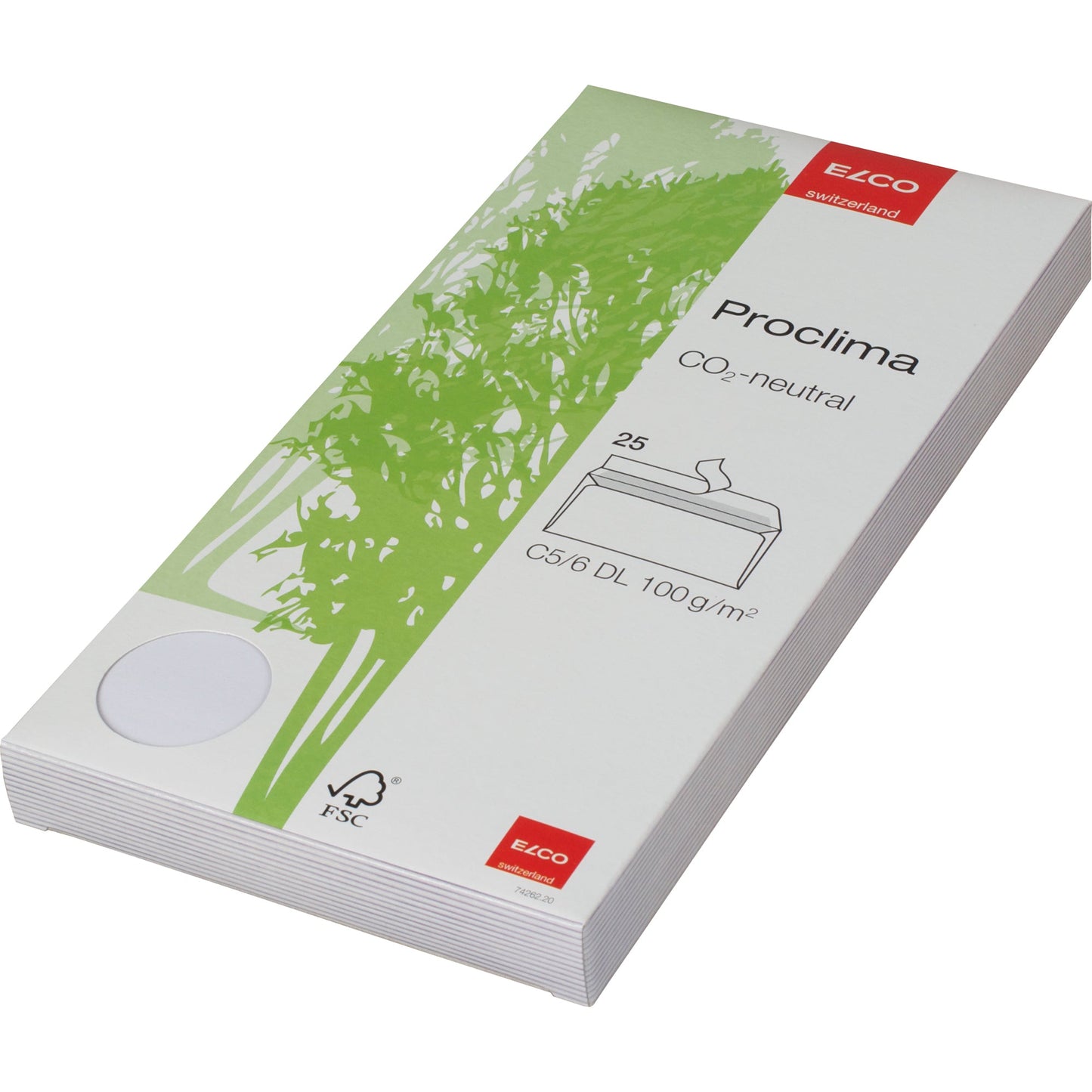 ELCO Briefumschlag Proclima DIN lang+ 229 x 114 mm (B x H) mit Haftklebung ohne Fenster 100g/m² hochweiß 25 St./Pack.