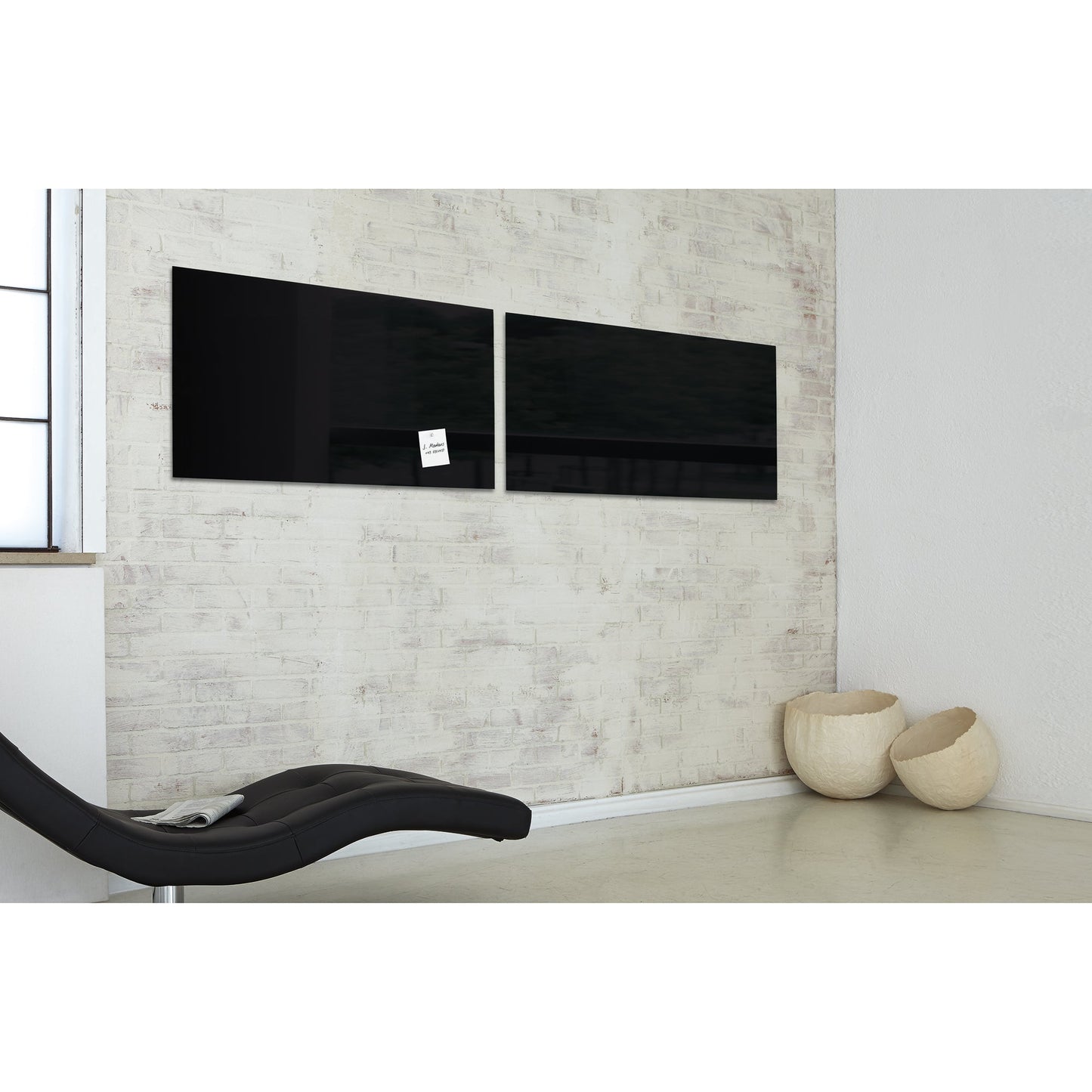 SIGEL Glasboard Artverum 91 x 46 x 1,5 cm (B x H x T) Tafel magnethaftend inkl. 3 starker SuperDym-Magnete Sicherheitsglas schwarz