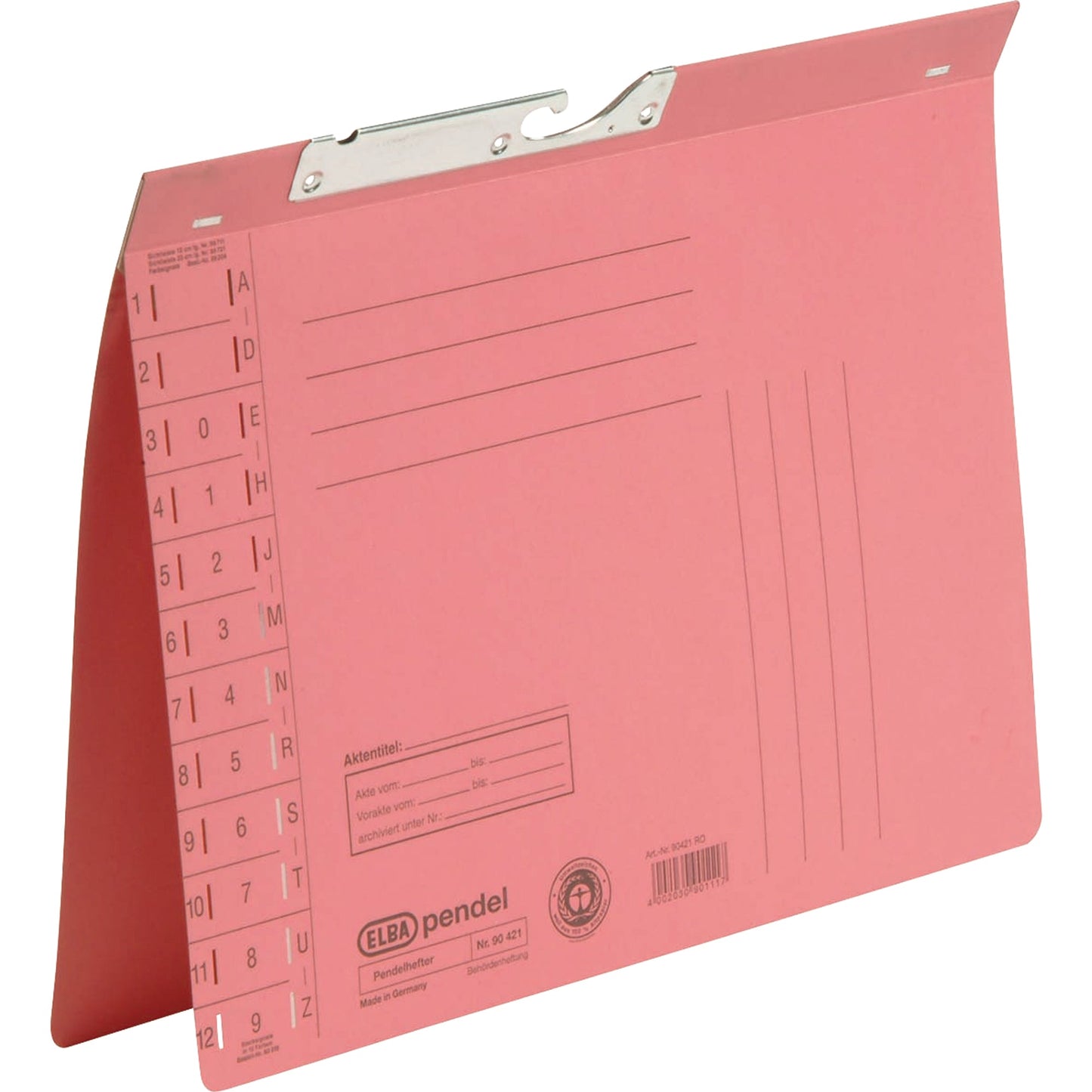 ELBA Pendelhefter DIN A4 250g/m² Amtsheftung mit Organisationsaufdruck Manilakarton, recycelt rot