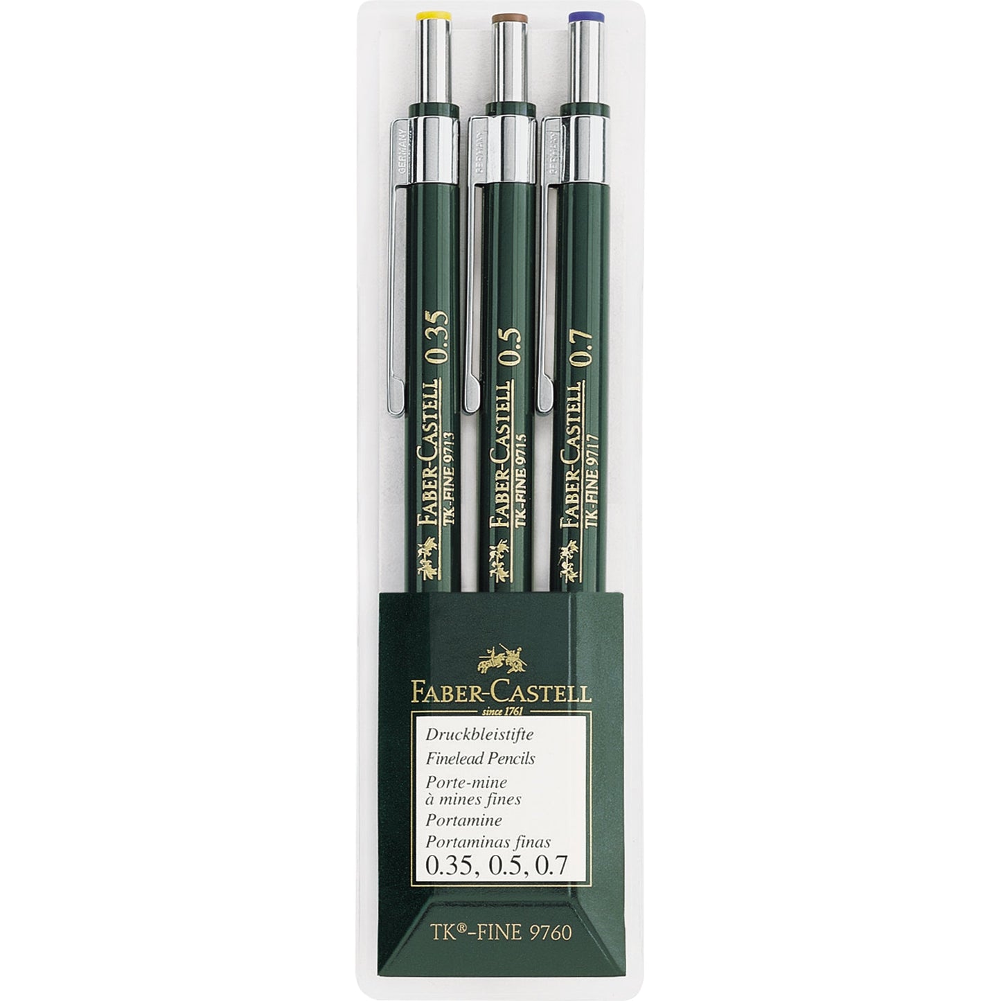 Faber-Castell Druckbleistift TK® FINE 9760 0,35 mm, 0,5 mm, 0,7mm HB grün