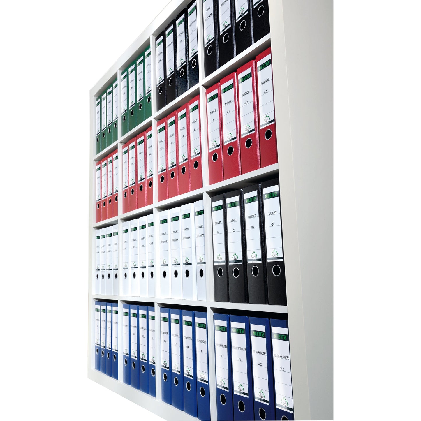 Leitz Ordnerrückenetikett breit/lang 61,5 x 285 mm (B x H) selbstklebend mit Griffloch grün 75 Etik./Pack.