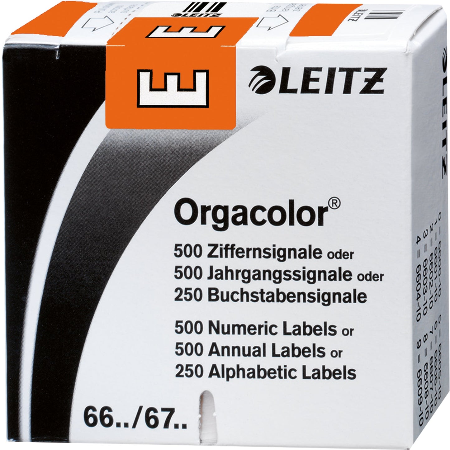 Leitz Buchstabensignal Orgacolor® Leitz Orgacolor® Registratursysteme E selbstklebend Kunstdruckpapier orange