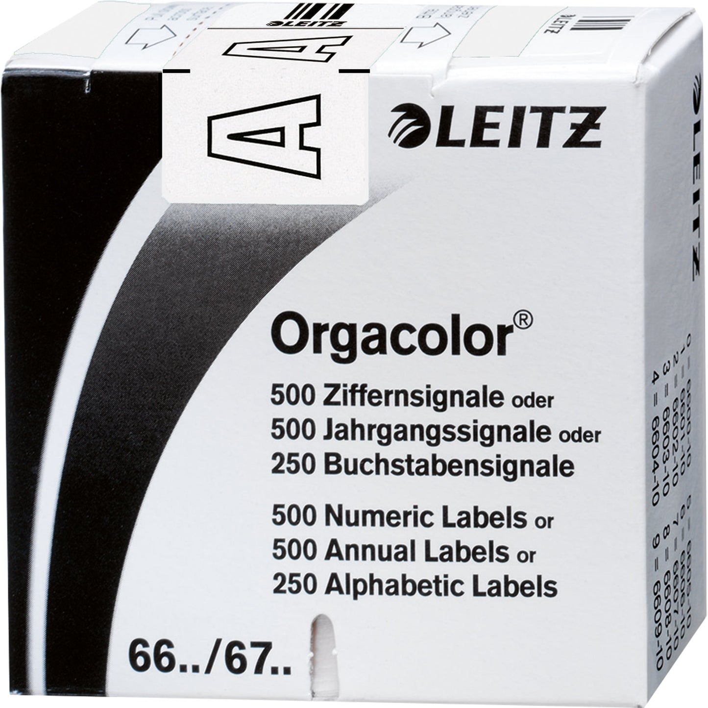 Leitz Buchstabensignal Orgacolor® Leitz Orgacolor® Registratursysteme A selbstklebend Kunstdruckpapier weiß