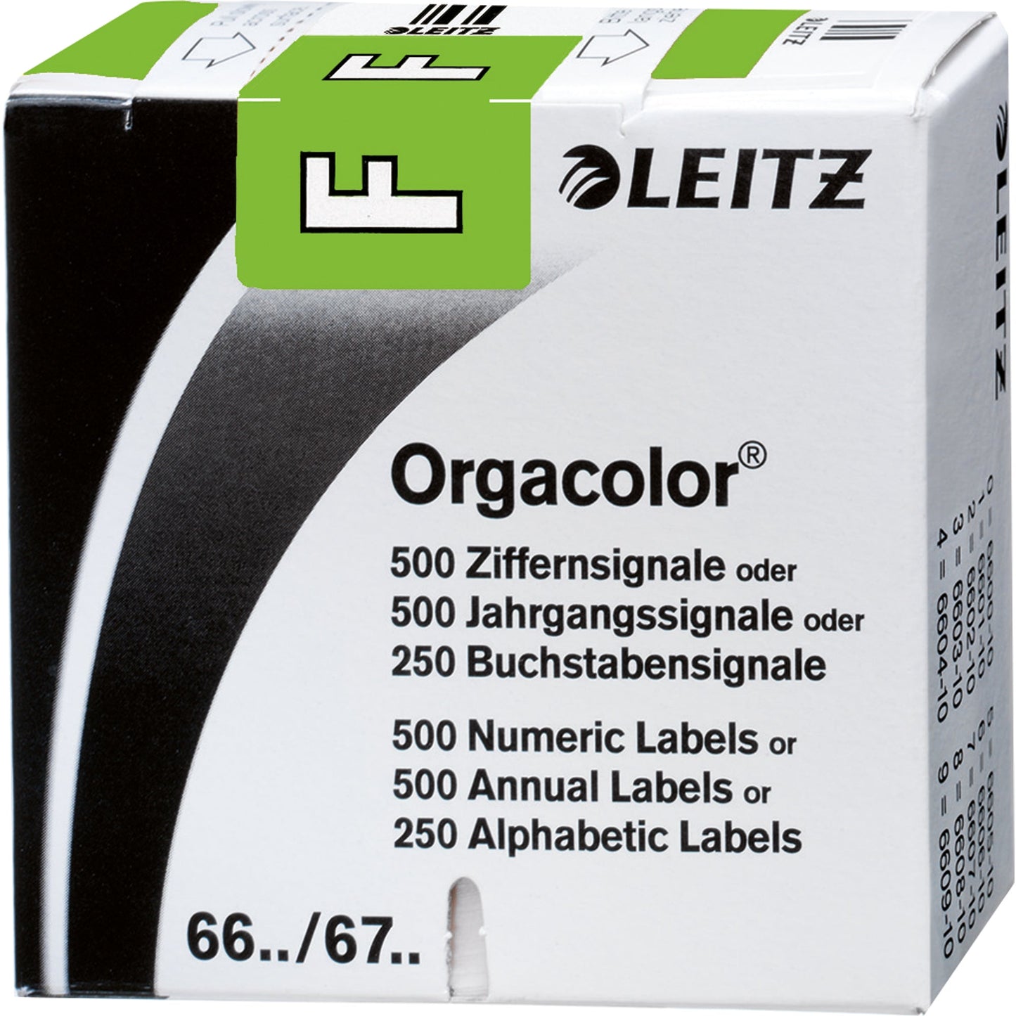Leitz Buchstabensignal Orgacolor® Leitz Orgacolor® Registratursysteme F selbstklebend Kunstdruckpapier grün