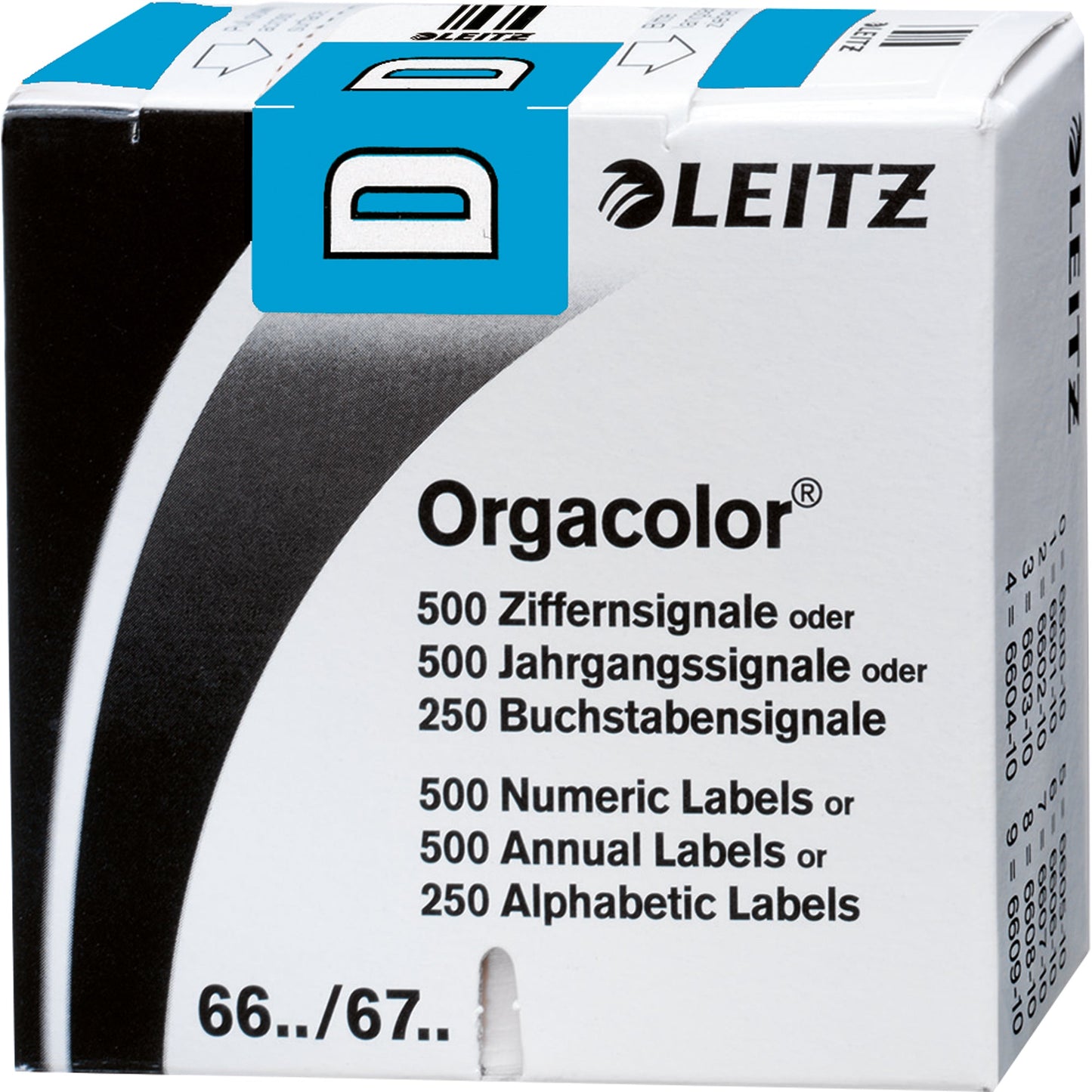 Leitz Buchstabensignal Orgacolor® Leitz Orgacolor® Registratursysteme D selbstklebend Kunstdruckpapier blau