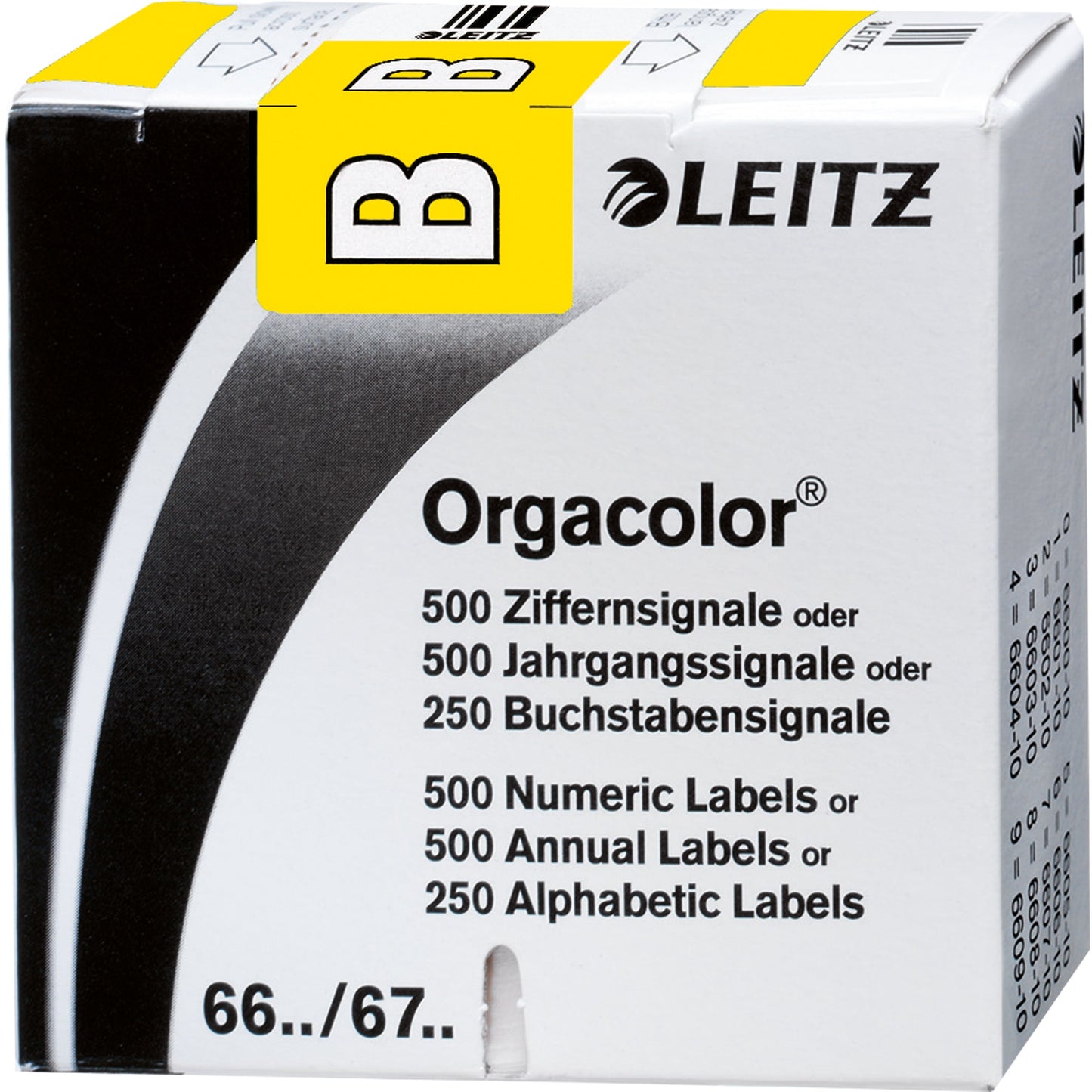 Leitz Buchstabensignal Orgacolor® Leitz Orgacolor® Registratursysteme B selbstklebend Kunstdruckpapier gelb